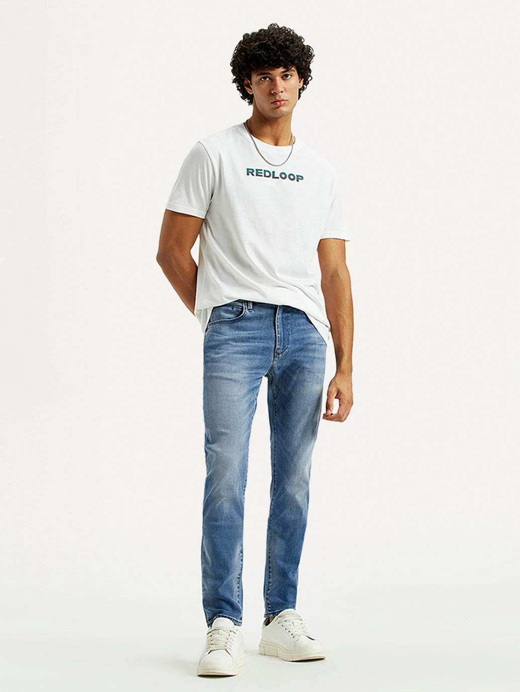 Men's Redloop 512 Indigo Slim Tapered Fit Mid Rise Jeans Quality Staple