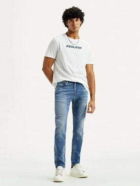 Men's Redloop 512 Indigo Slim Tapered Fit Mid Rise Jeans Quality Staple