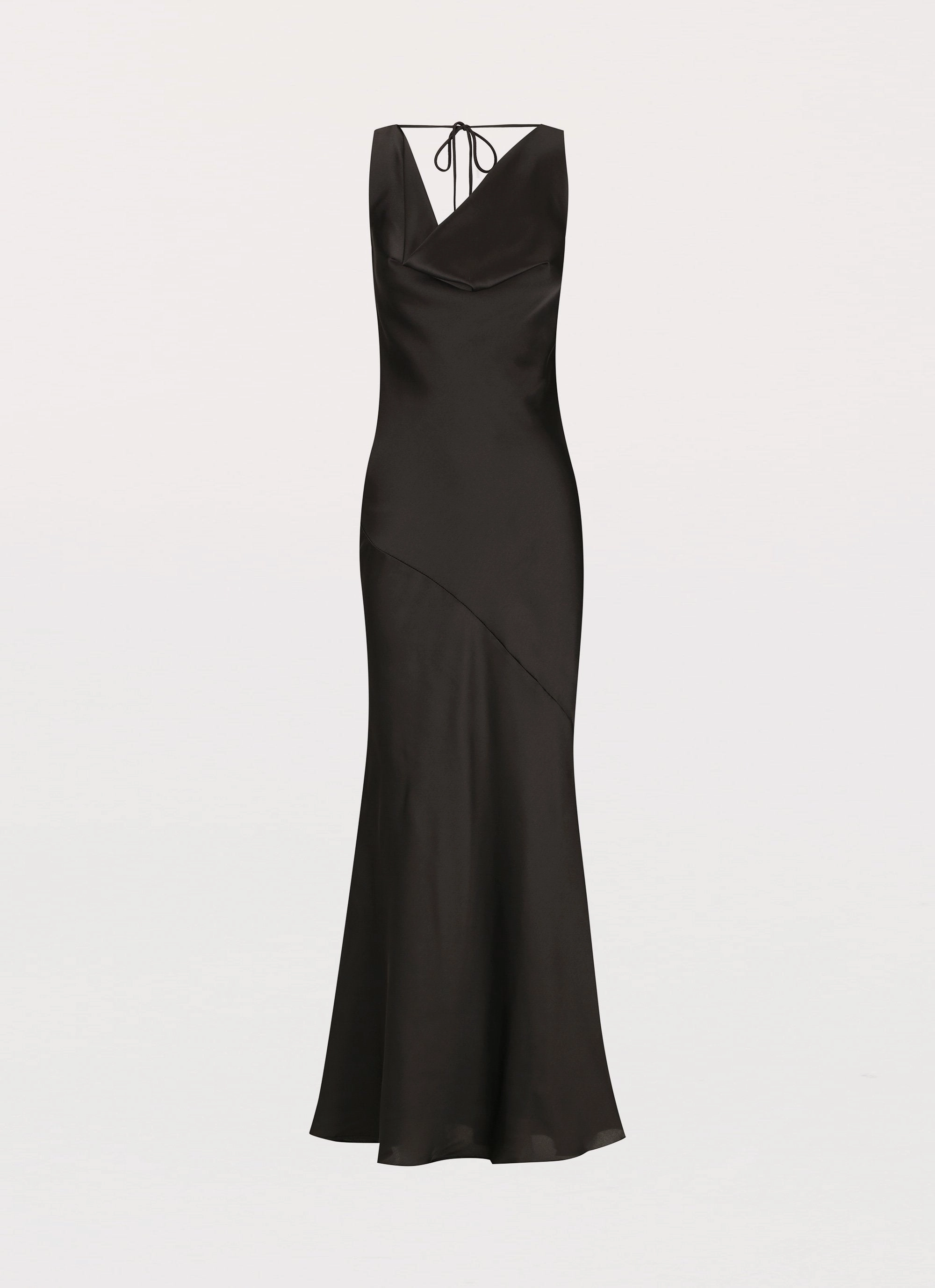 Be Mine Satin Maxi Dress - Black Guest Glam