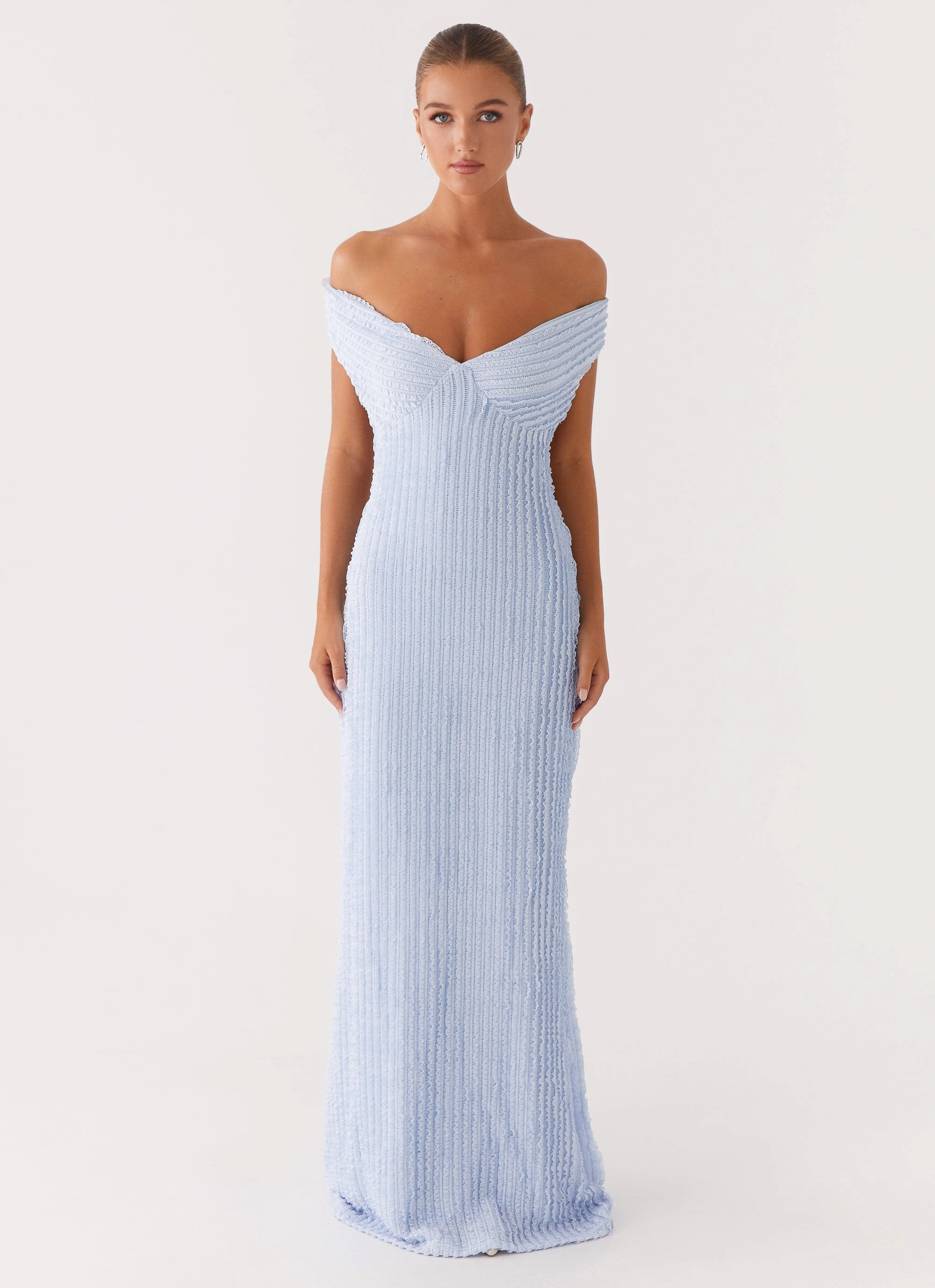 Luxury-Fabric Chantelle Maxi Dress - Blue