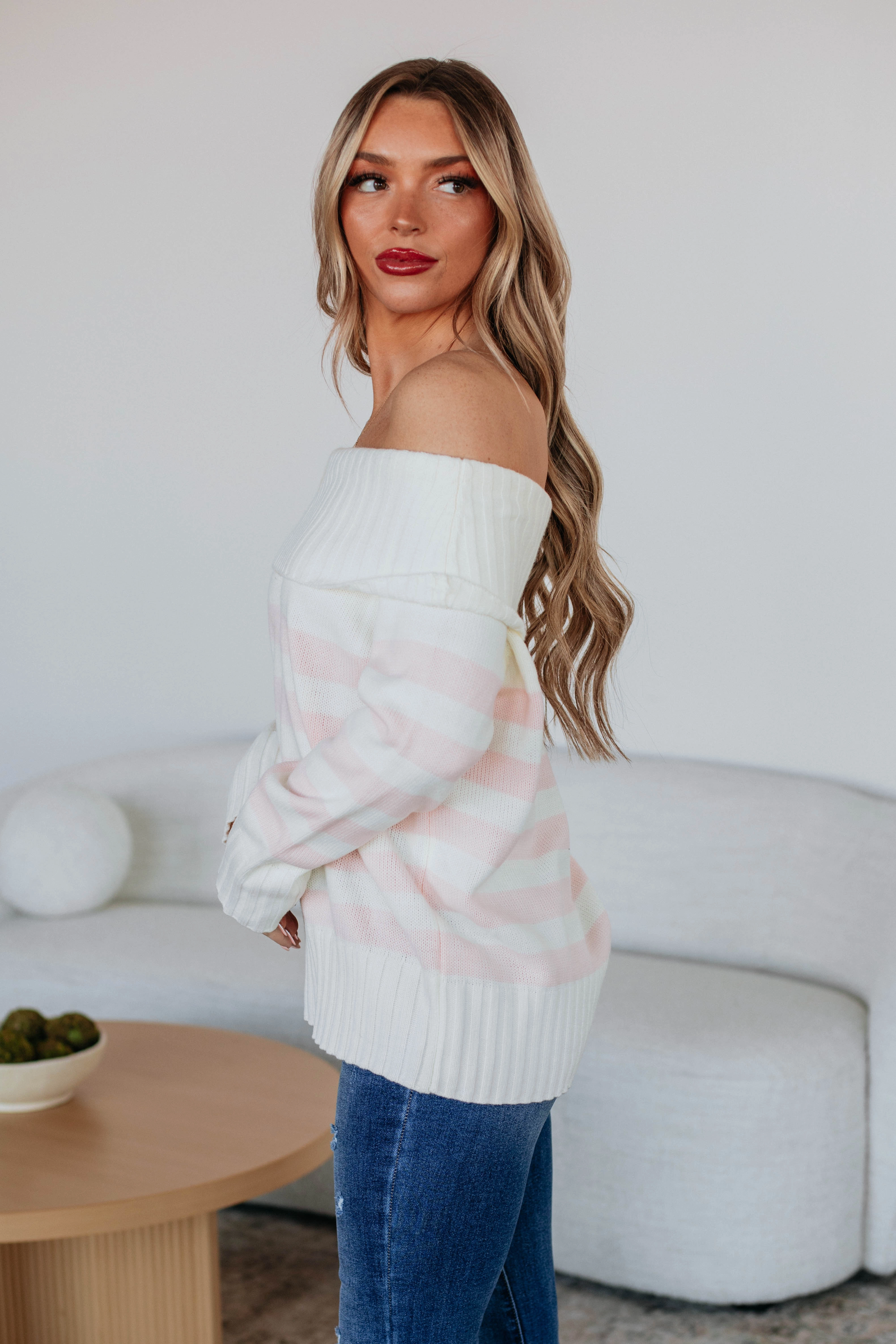 Chantelle Off The Shoulder Sweater - Ivory Odor Control Technology