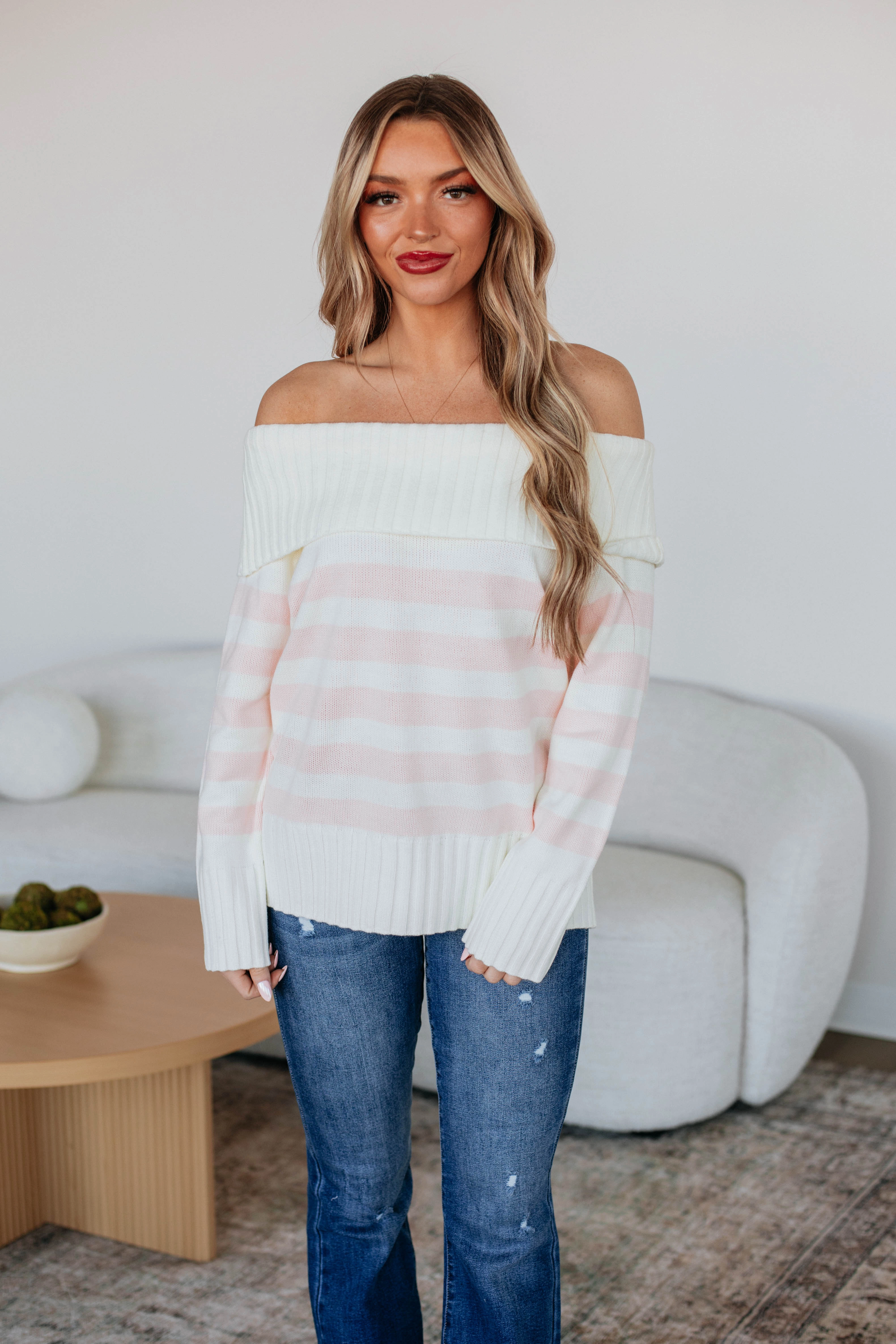 Comfortable Choice Odor Control Technology Chantelle Off The Shoulder Sweater - Ivory