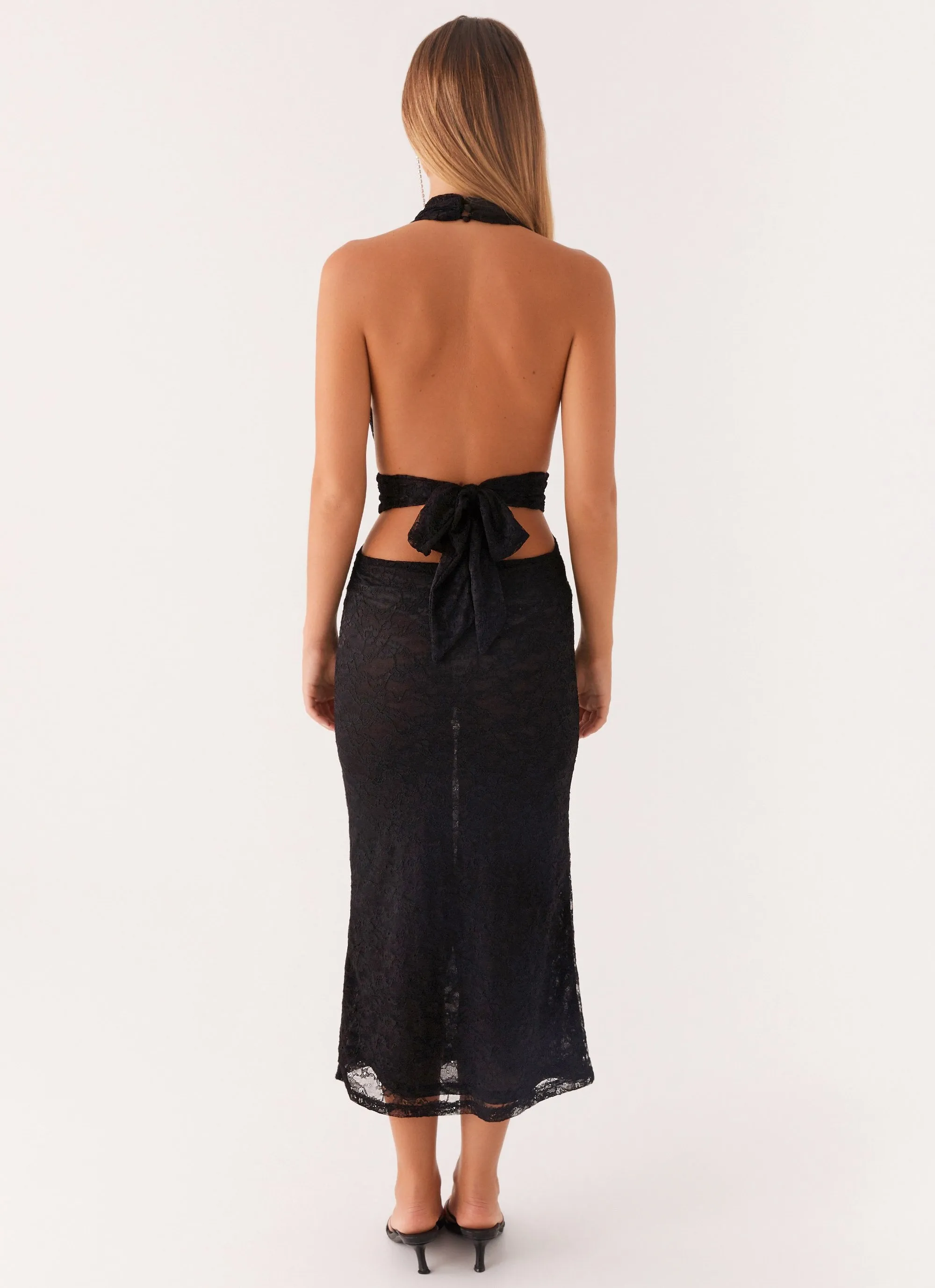 Urban Light Charismatic Lace Midi Dress - Black