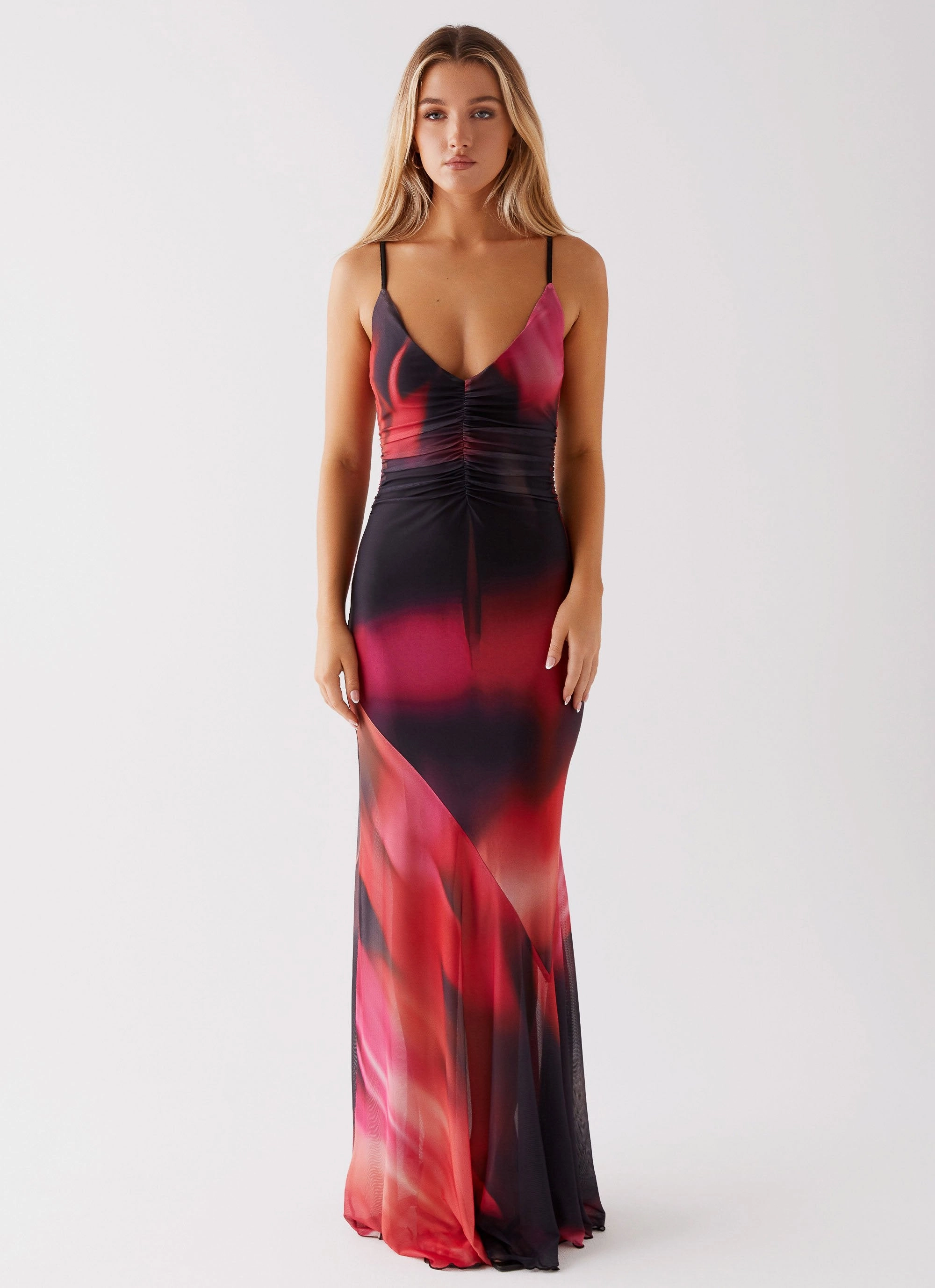 Fresh Style Contemporary Fit Charley Maxi Dress - Pink Print