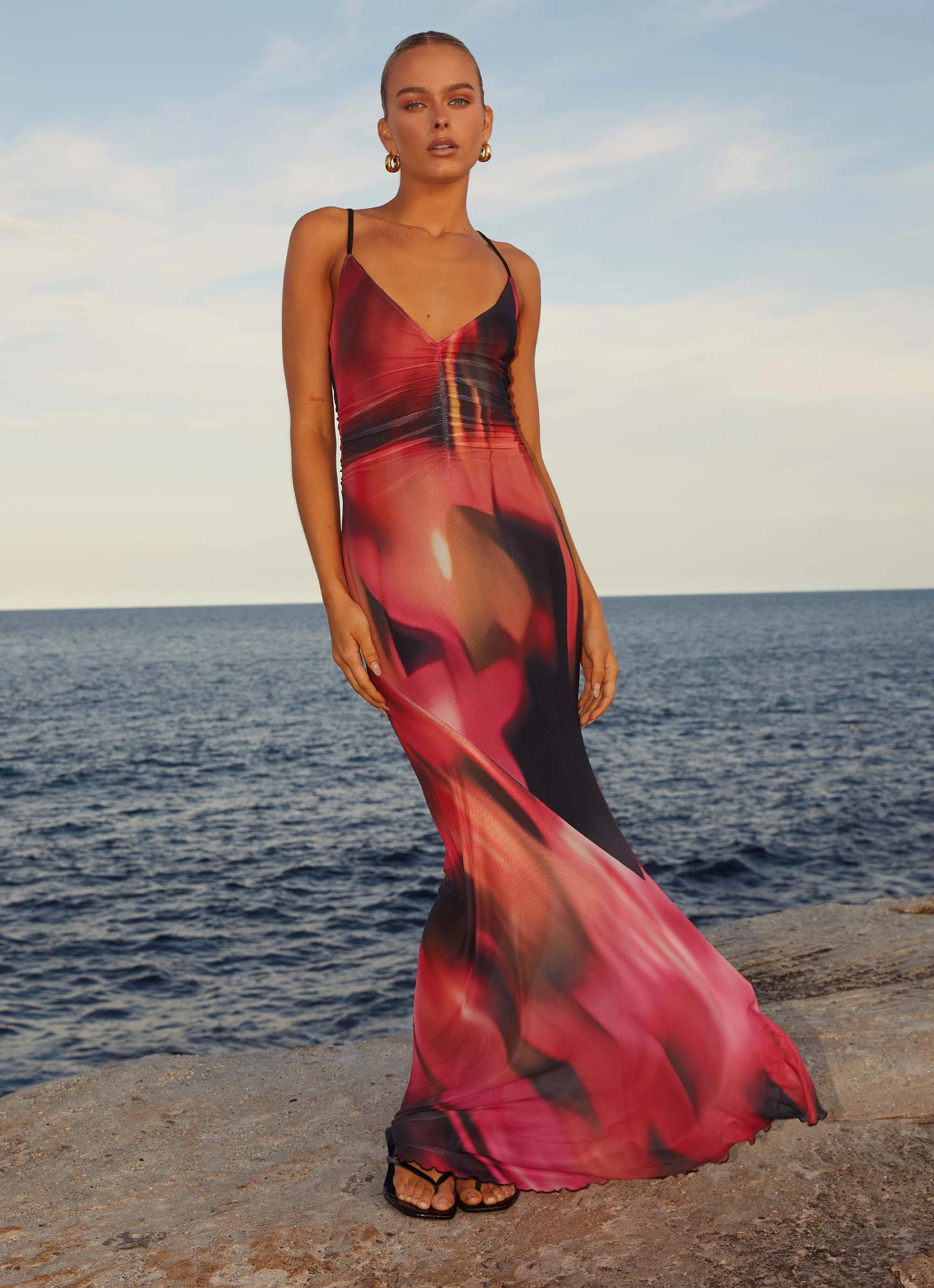 Charley Maxi Dress - Pink Print Balanced Tone