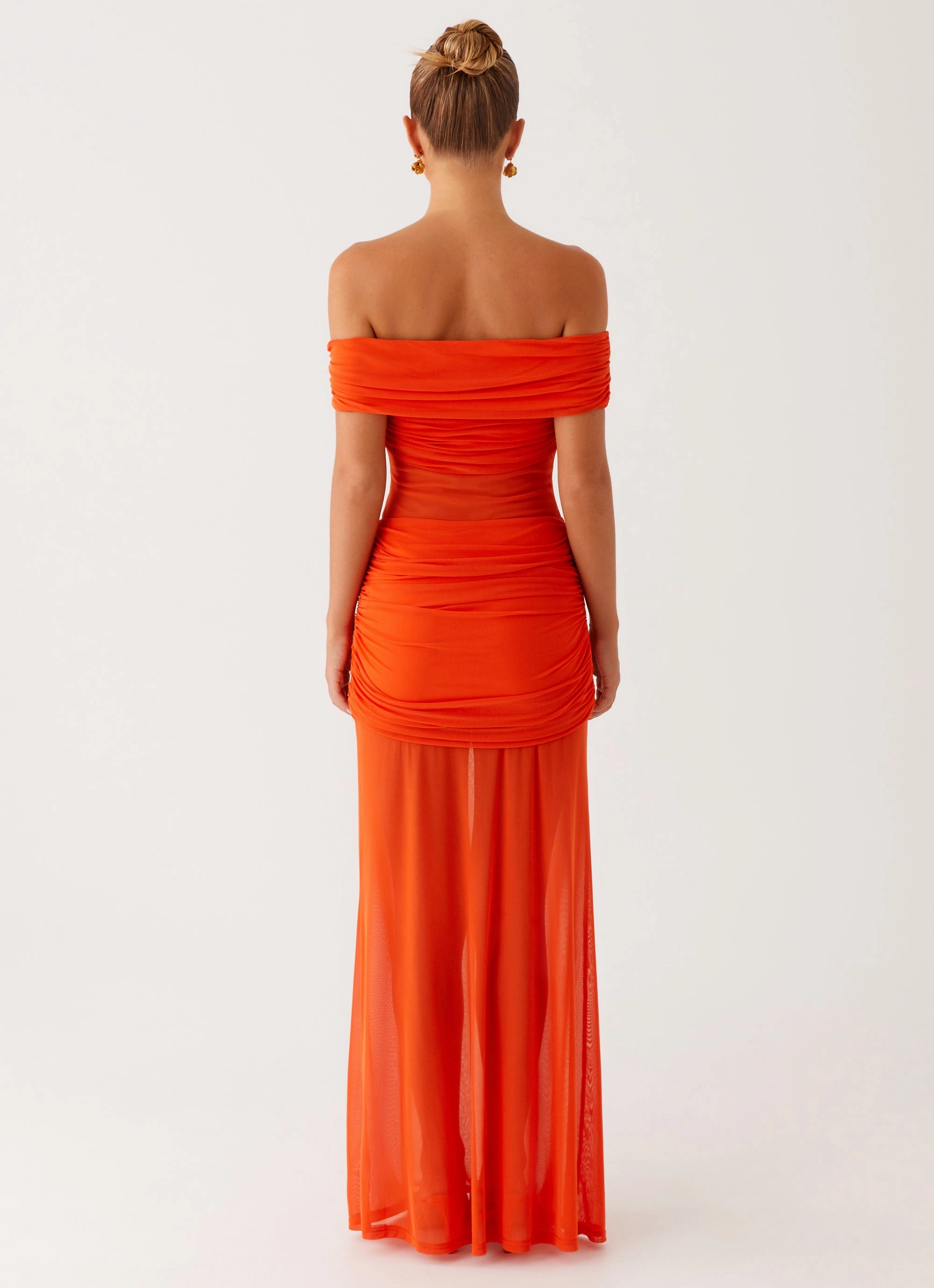 Charming Off Shoulder Maxi Dress - Orange urban vibe Dreamy Layers