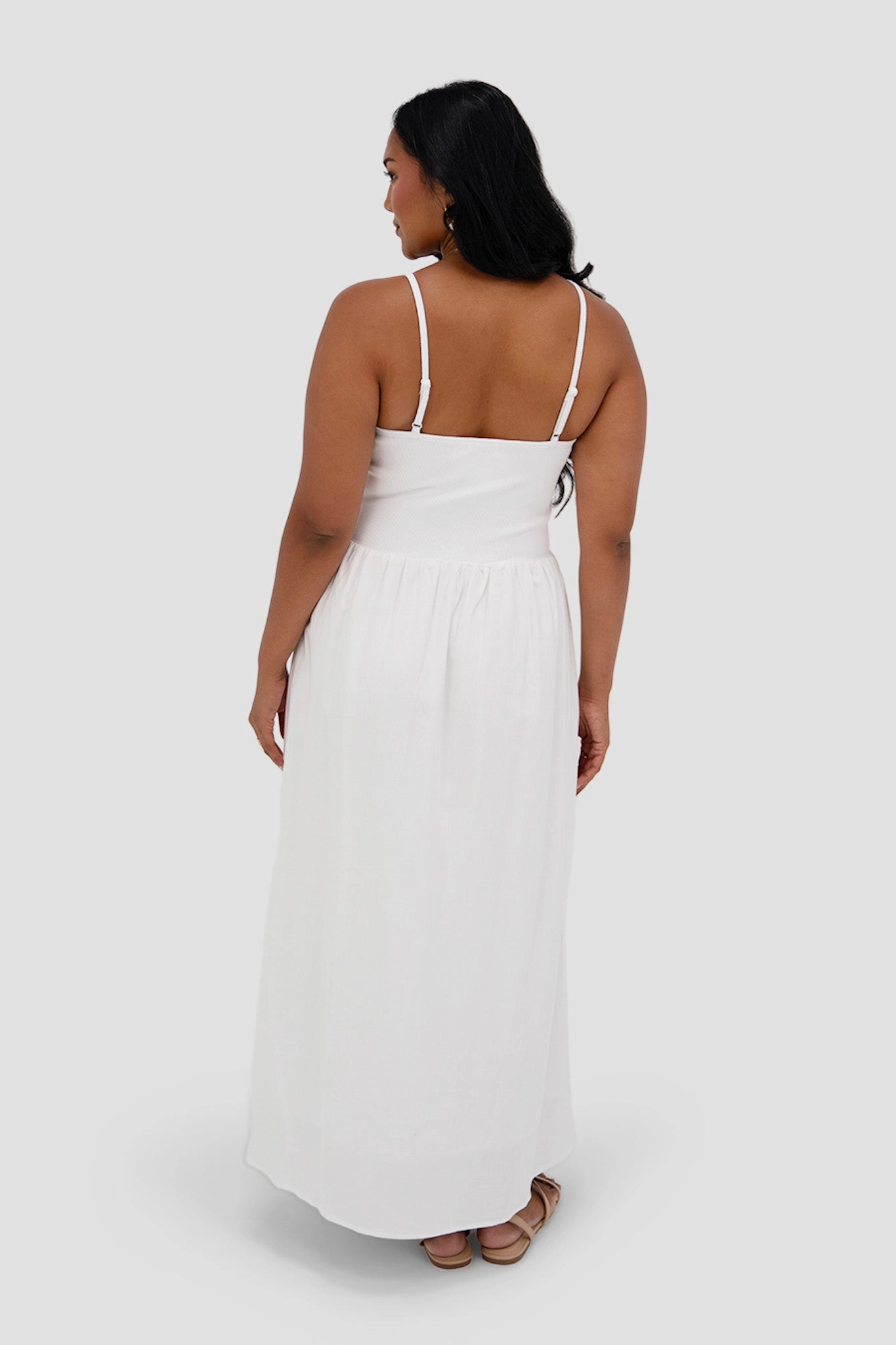 Drawstring-Waist Spring-Season YARA DRESS WHITE