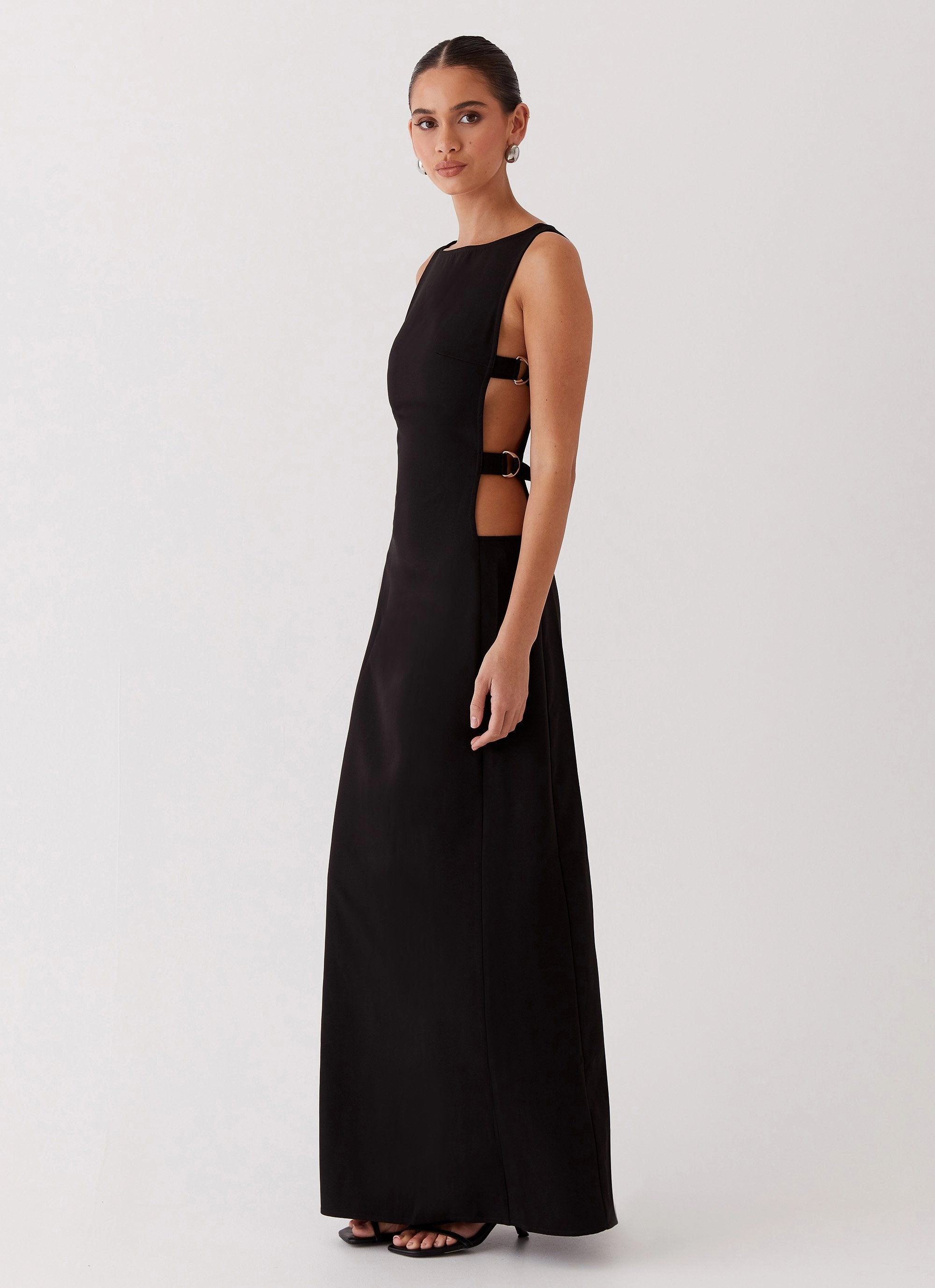 Cherish You Buckle Maxi Dress - Shadow Cool Form