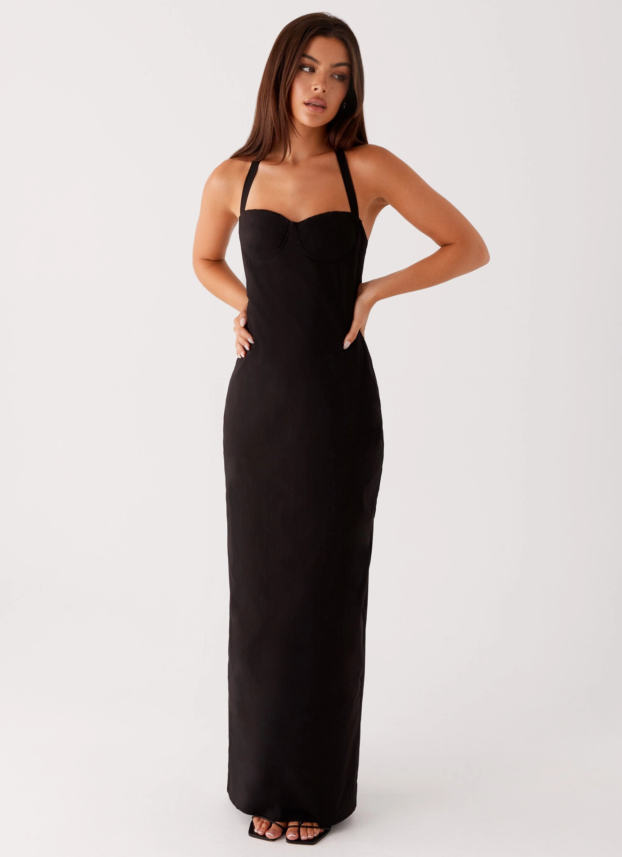 Cheryl Maxi Dress - Black Light material Runway-Ready