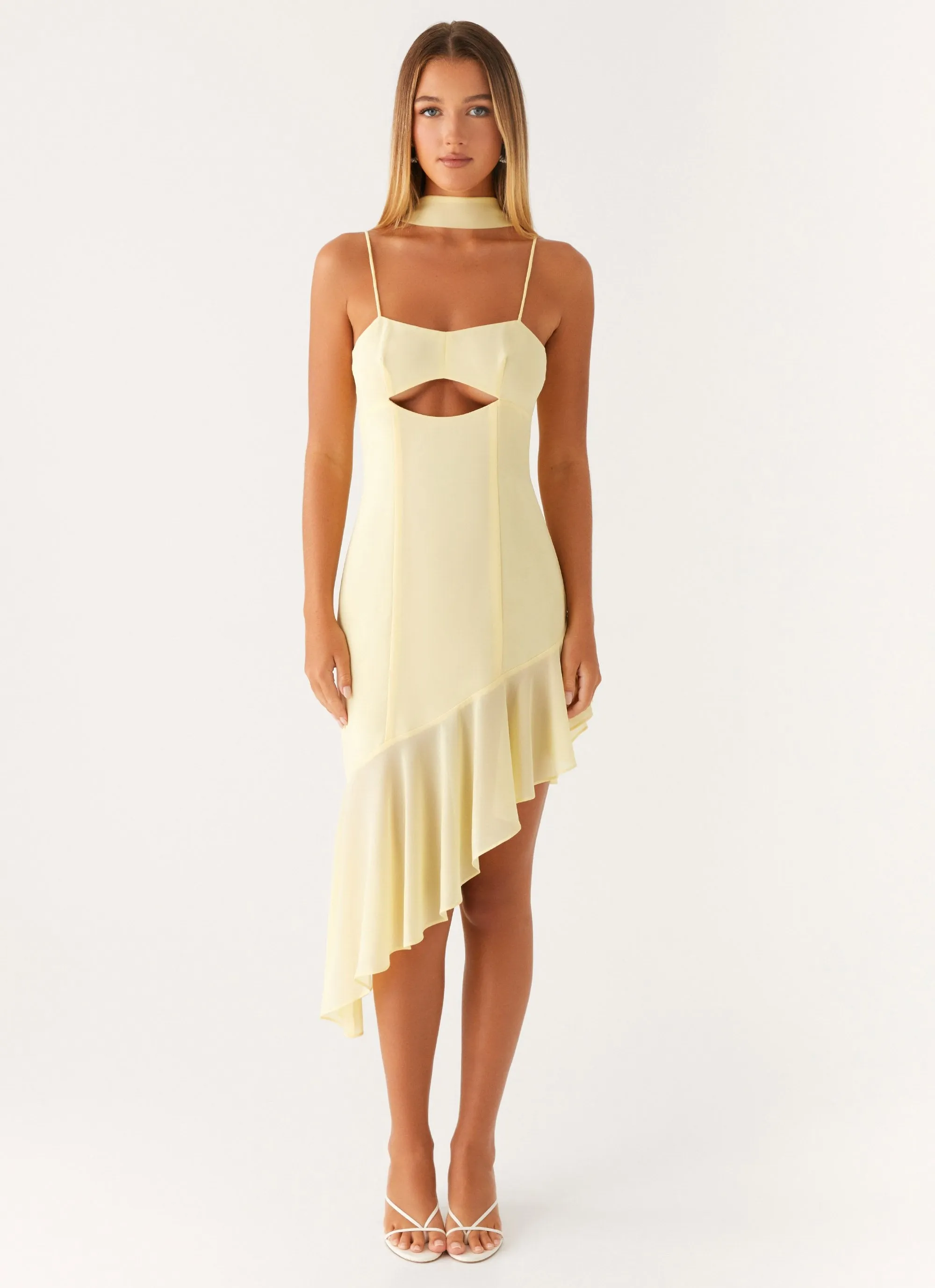 Beachwear Zesty Asymmetrical Midi Dress - Yellow
