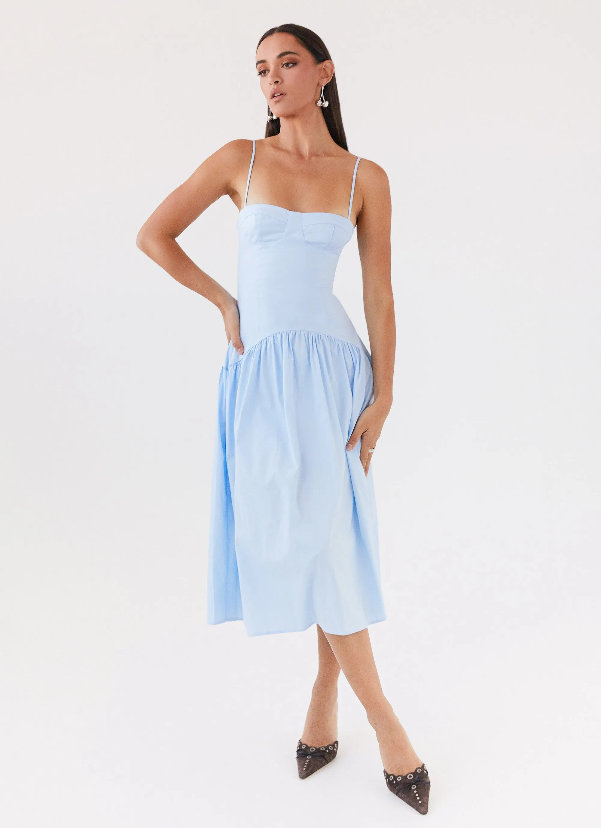 Urban Fit Yvette Corset Midi Dress - Blue