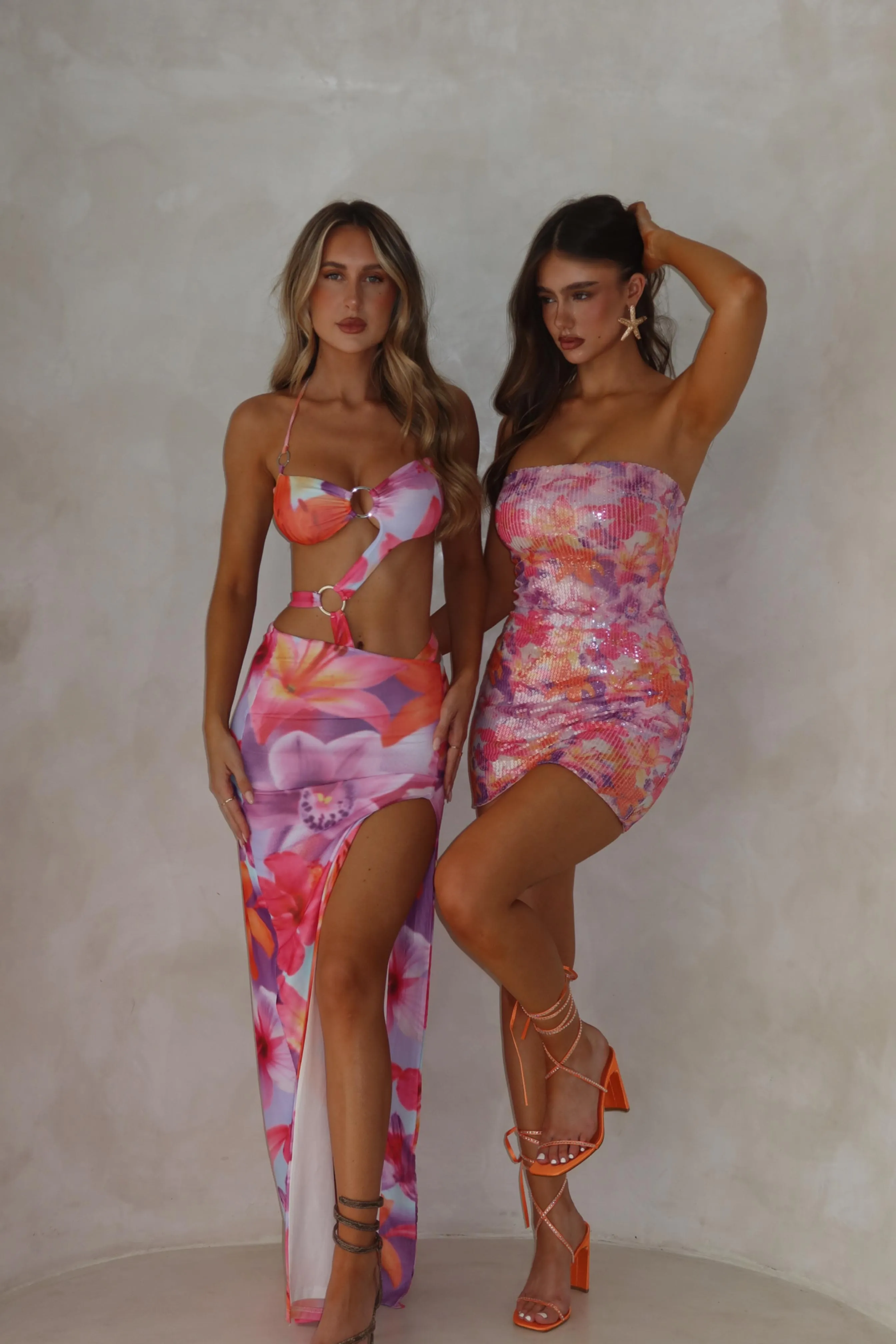 Tactile Feel Playful Cut SANGRIA MINI DRESS HANA SEQUIN