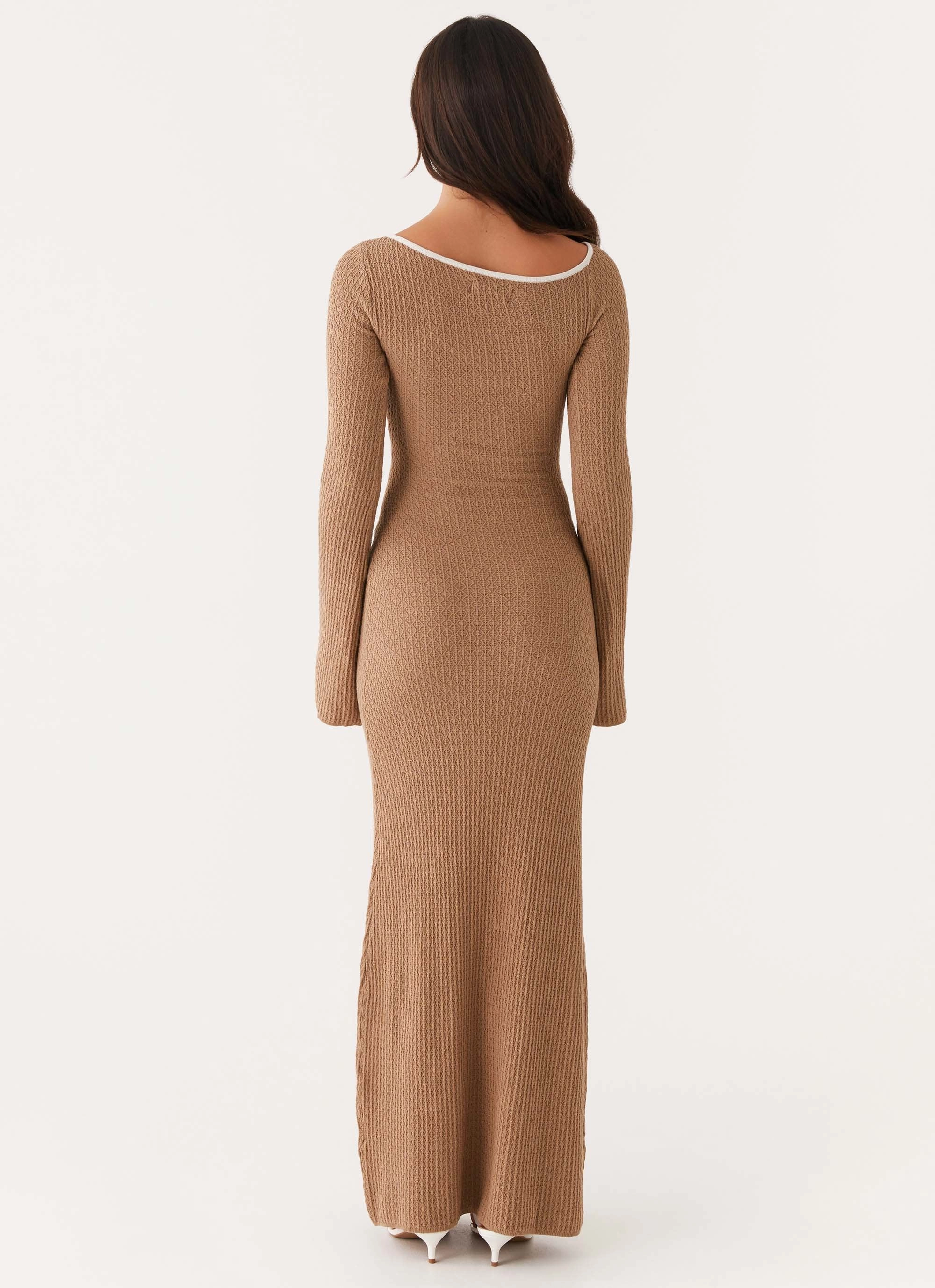 Contemporary Look Hilary Crochet Maxi Dress - Tan