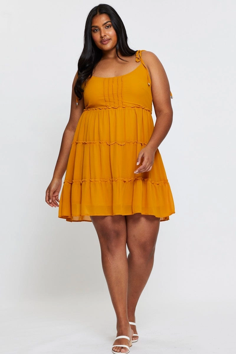 Light Must Skater Dress Square Neck Sleeveless Tie Moment Light Softly Structured