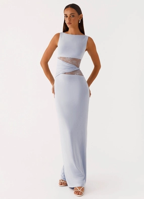 Karma Maxi Dress - Blue Dream Look Stylish Waistband