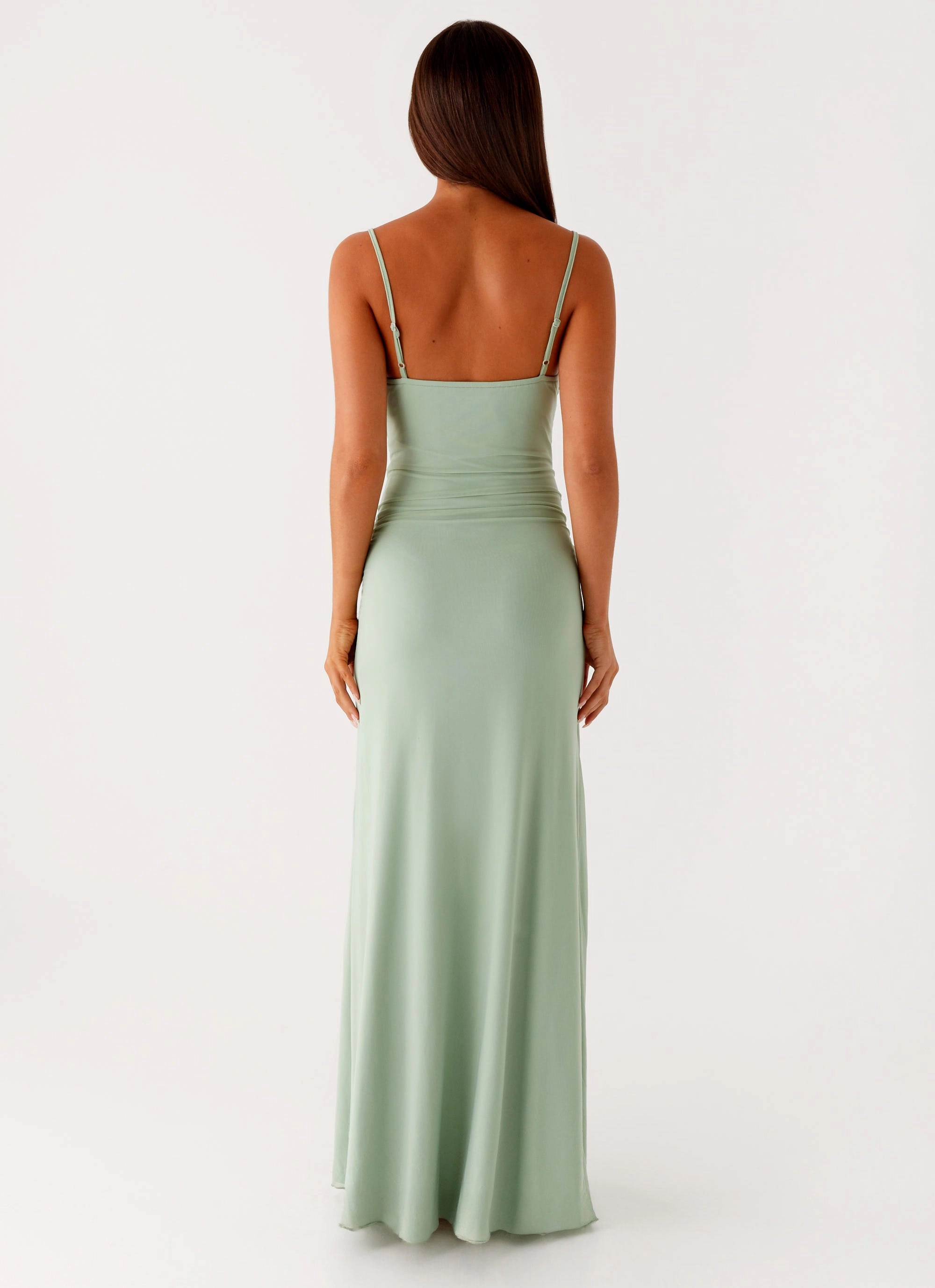 Weekend Edge Elegant Line Amphi Maxi Dress - Sage