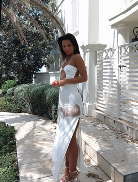 DAISY SATIN MAXI DRESS WHITE - OUTCAST EXCLUSIVES Travel-Pack Light And Airy