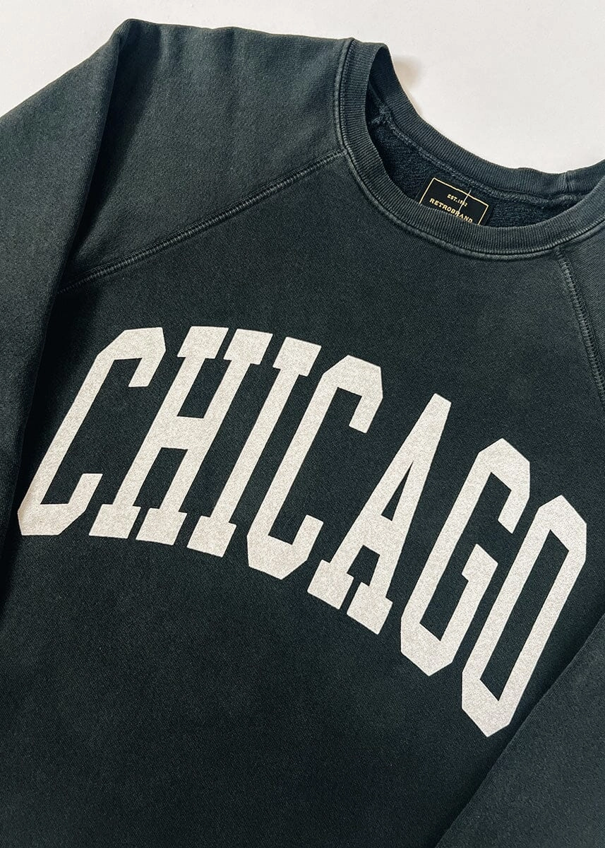 Warm and Soft Chicago Classic Crew Sweatshirt - Vintage Black