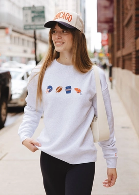Colorfast Technology Flexible Waist Chicago Football Icons Sweatshirt