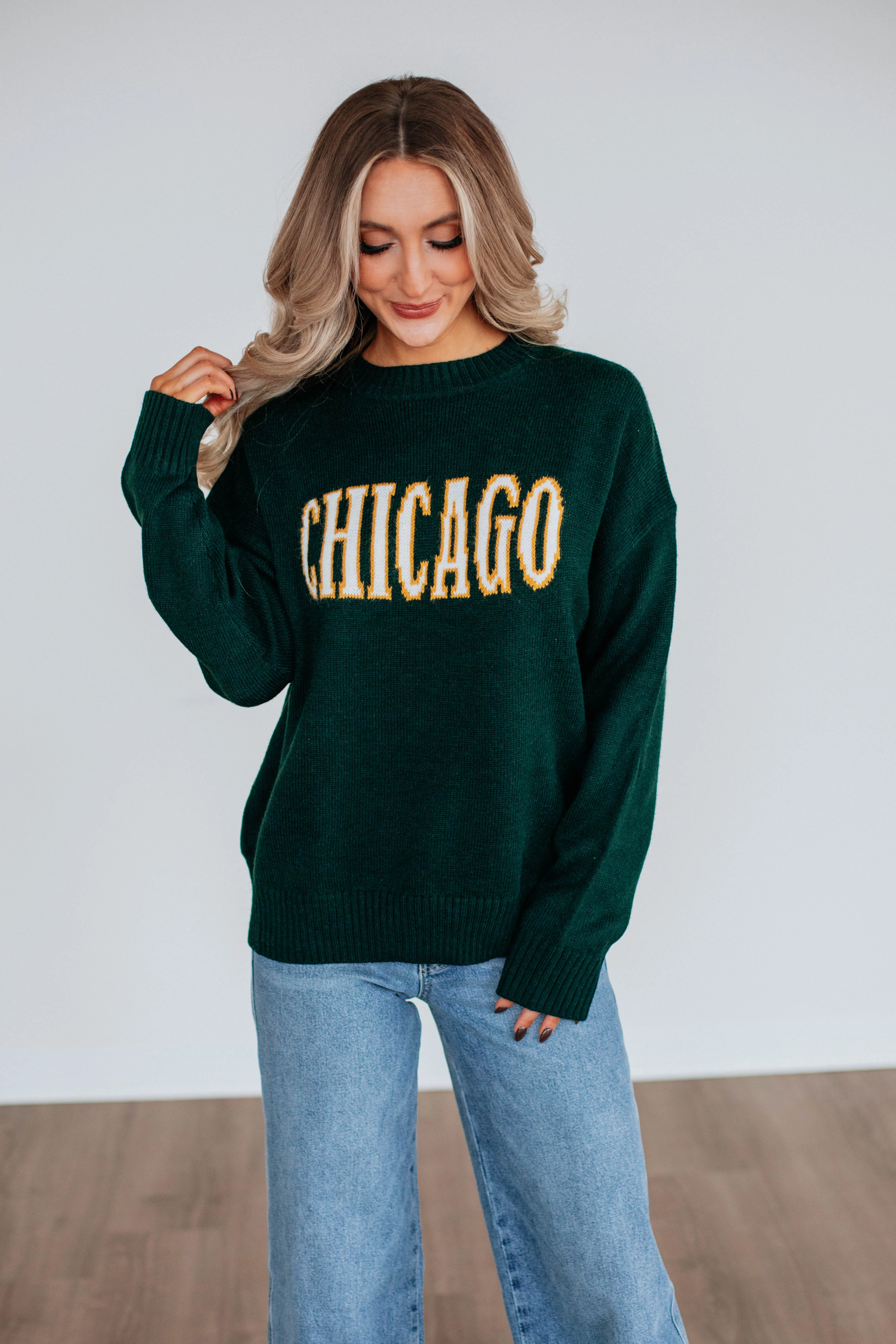 Chicago Knit Sweater Seamless Stitching Cozy Style Wear