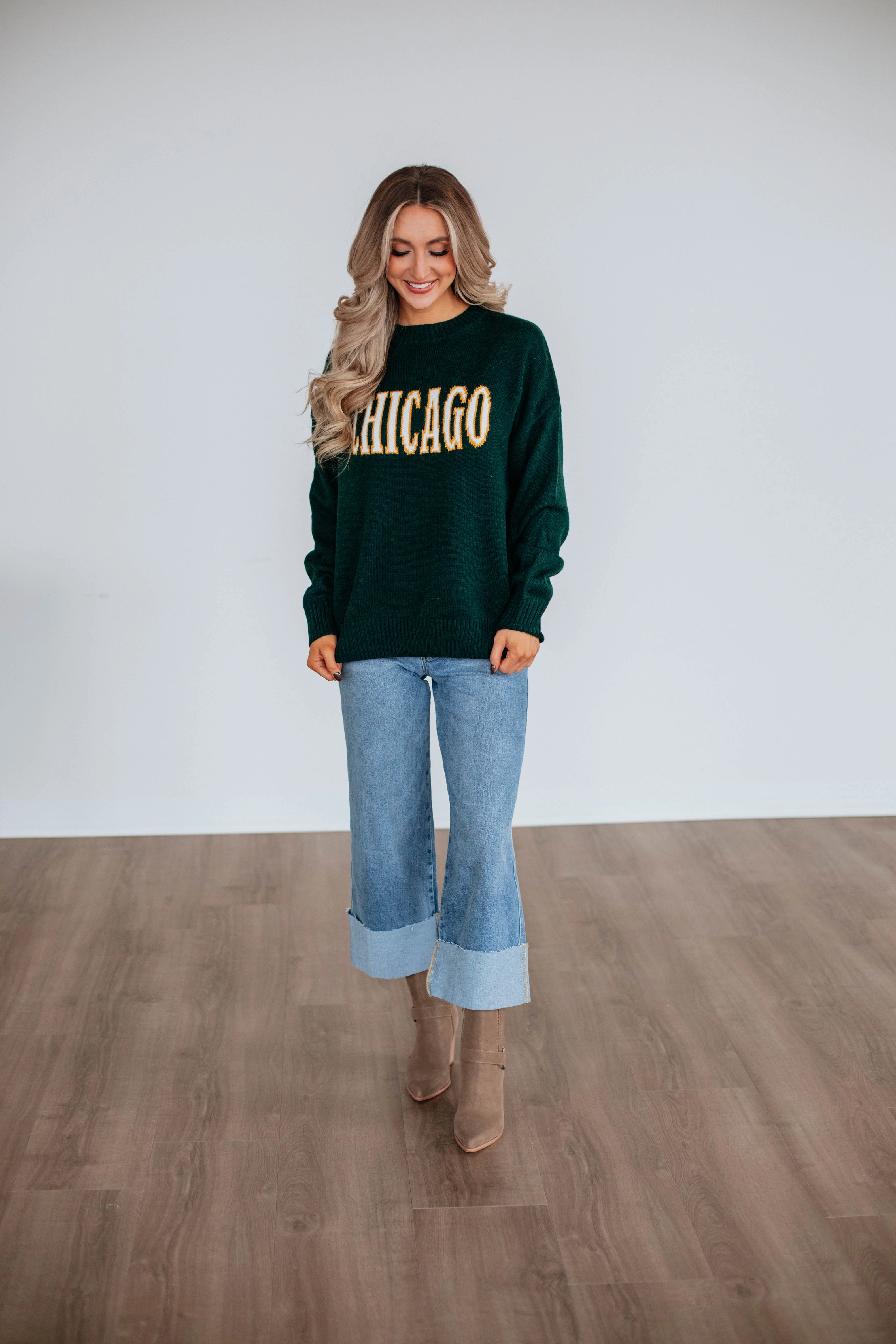 Chicago Knit Sweater Casual Styling Oversized Silhouette