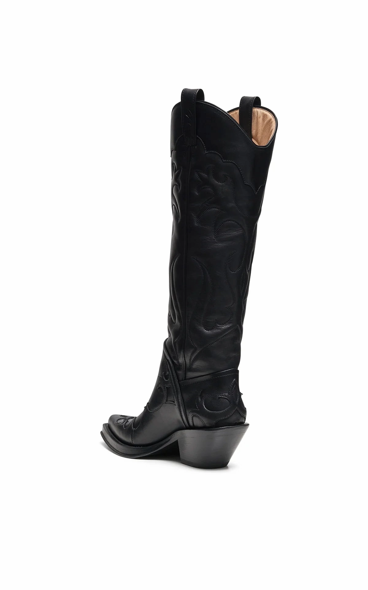 Capitana Cowboy Boot in Black Leather Warehouse Work Long Wear Comfort