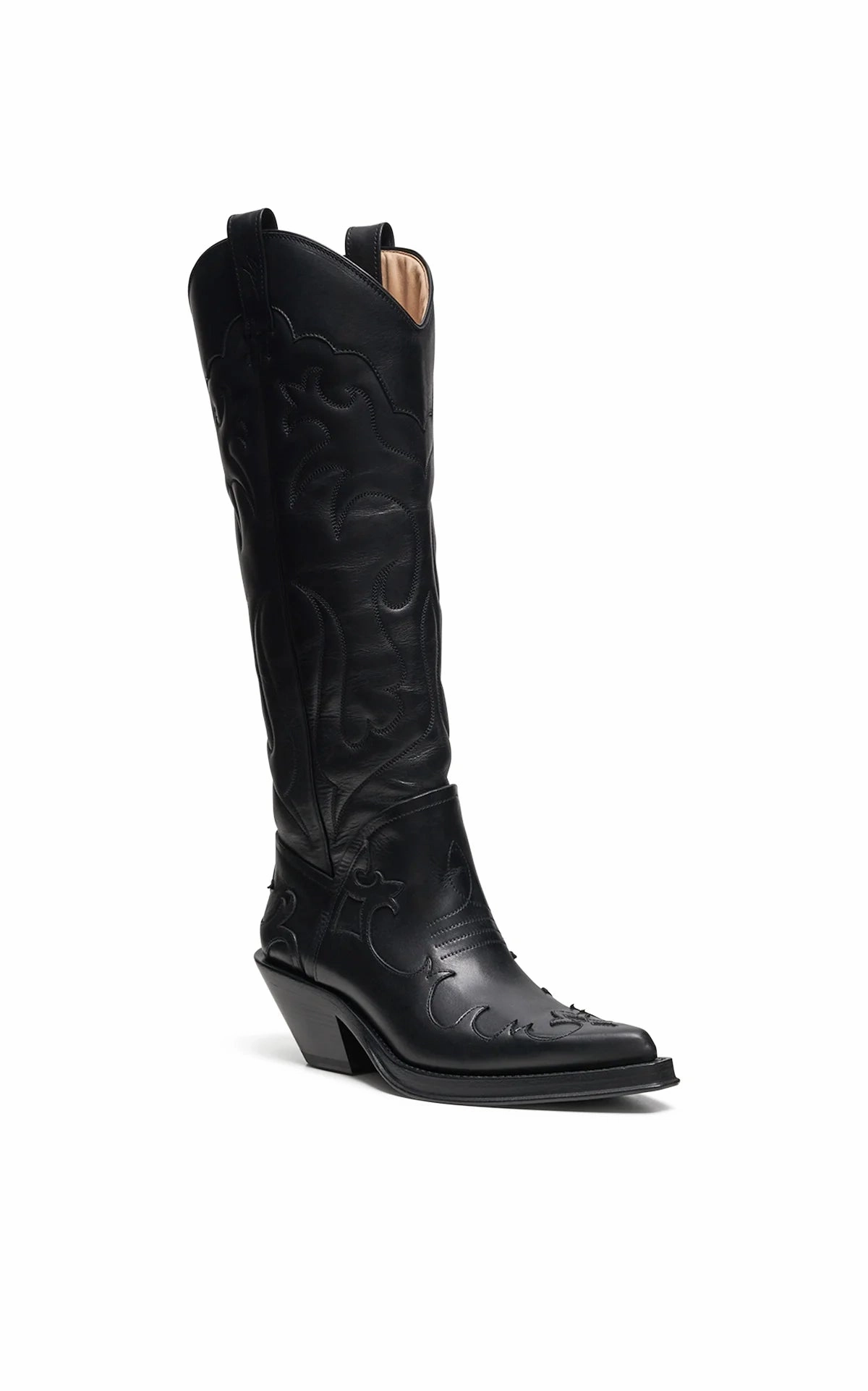 Impact Resistant Capitana Cowboy Boot in Black Leather
