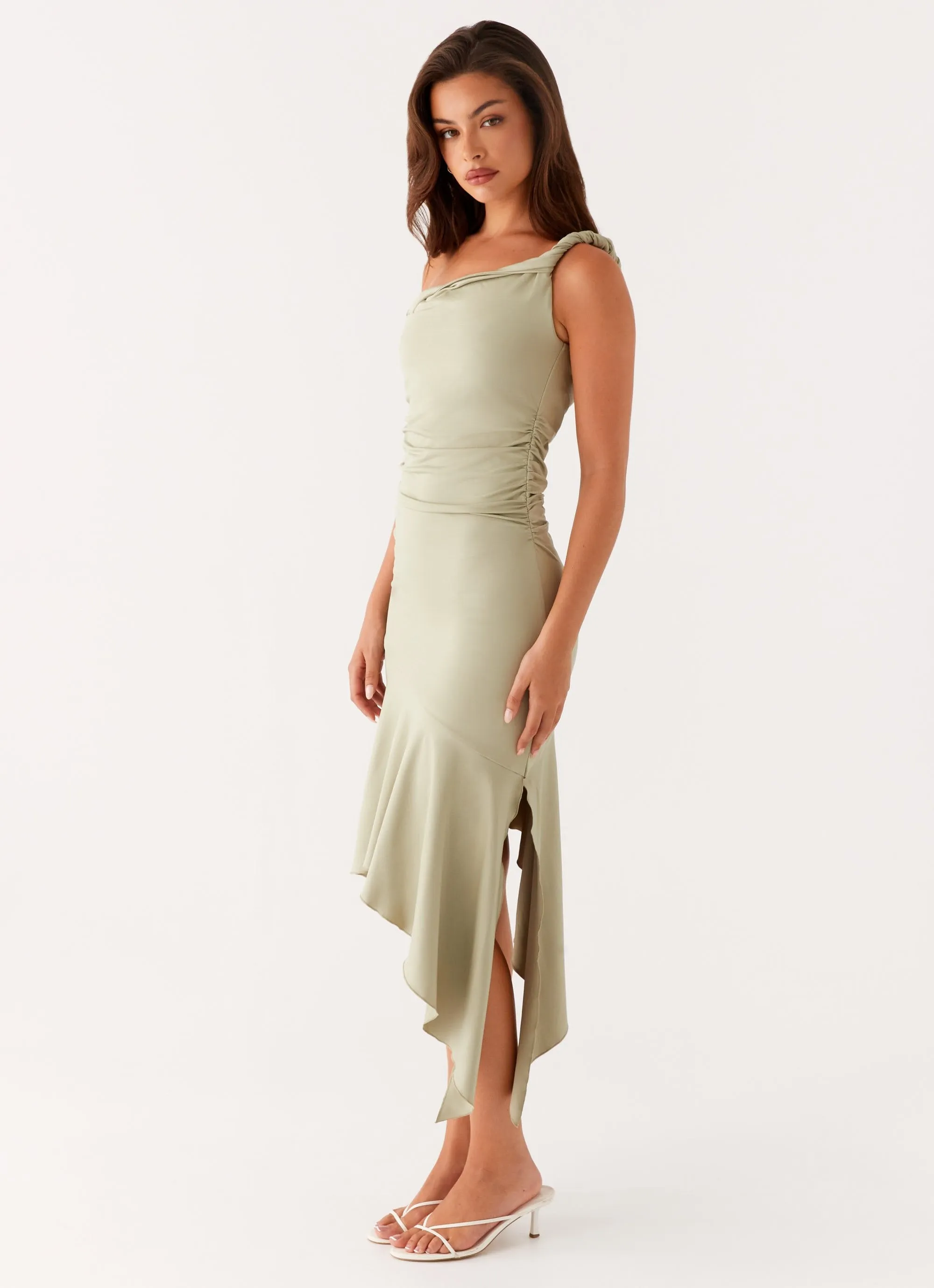 MoldResistantTexture Day Fit Huntah Midi Dress - Sage
