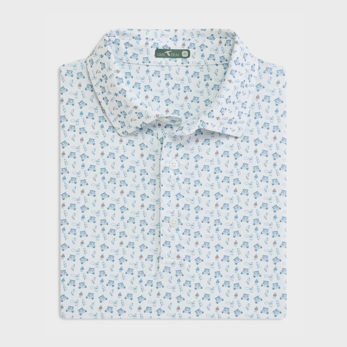 Cozy Layers Breathable Design Stream to Green Printed Performance Polo