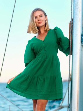 FINAL SALE - Raya Dress | Green Live Soft