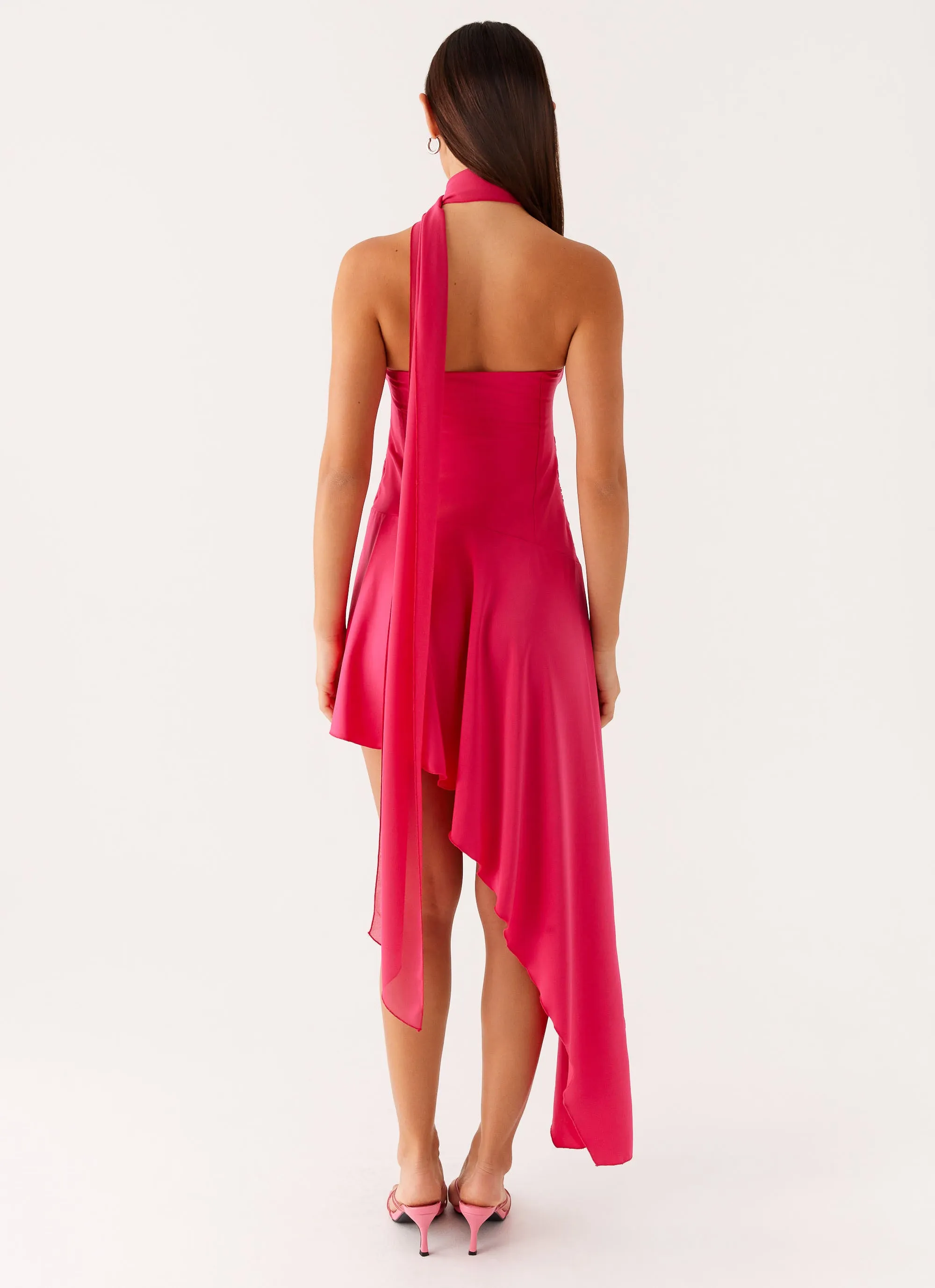Circa Scarf Midi Dress - Hot Pink Urban Spirit