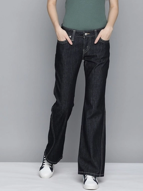 Women's Blue Bootcut Fit Low Rise Jeans Nature Lover Gym Ready Music Event