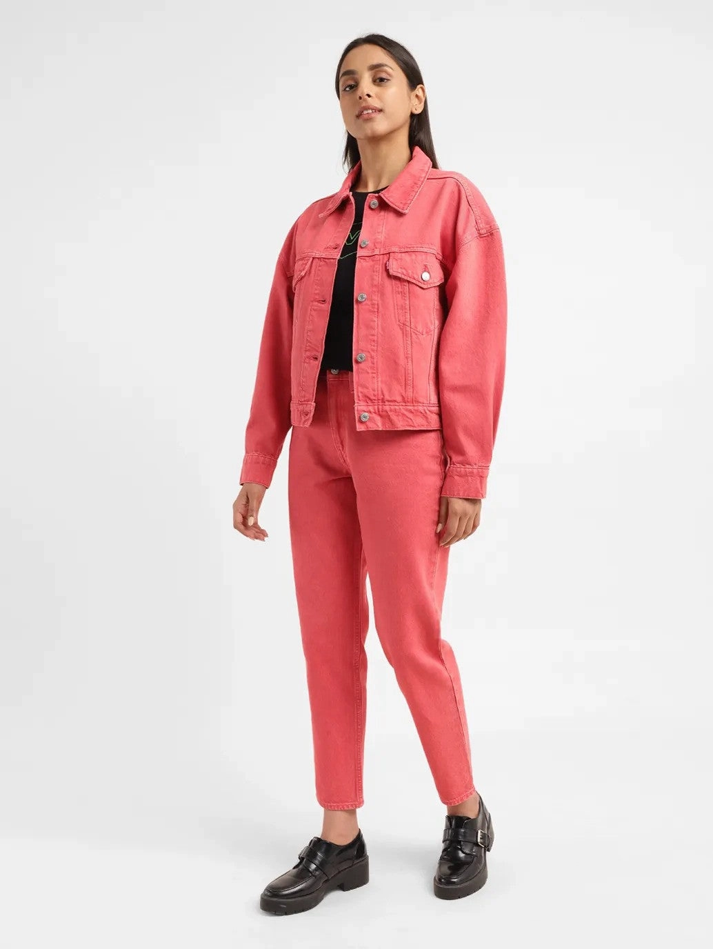 Everyday Piece Women's 80s Mom Pink Loose Fit High Rise Jeans