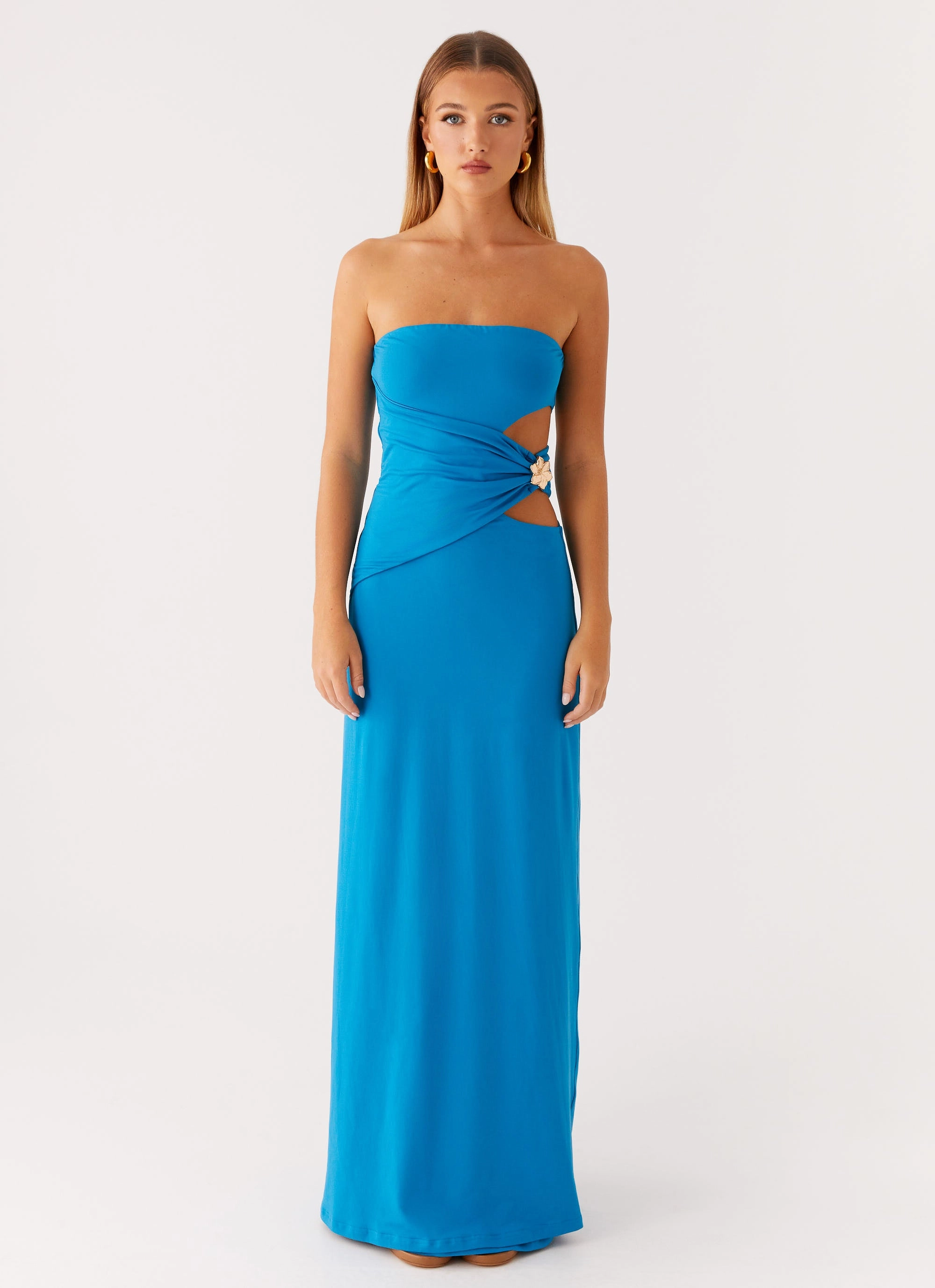 Asymmetrical hem Anetta Maxi Dress - Royal Blue