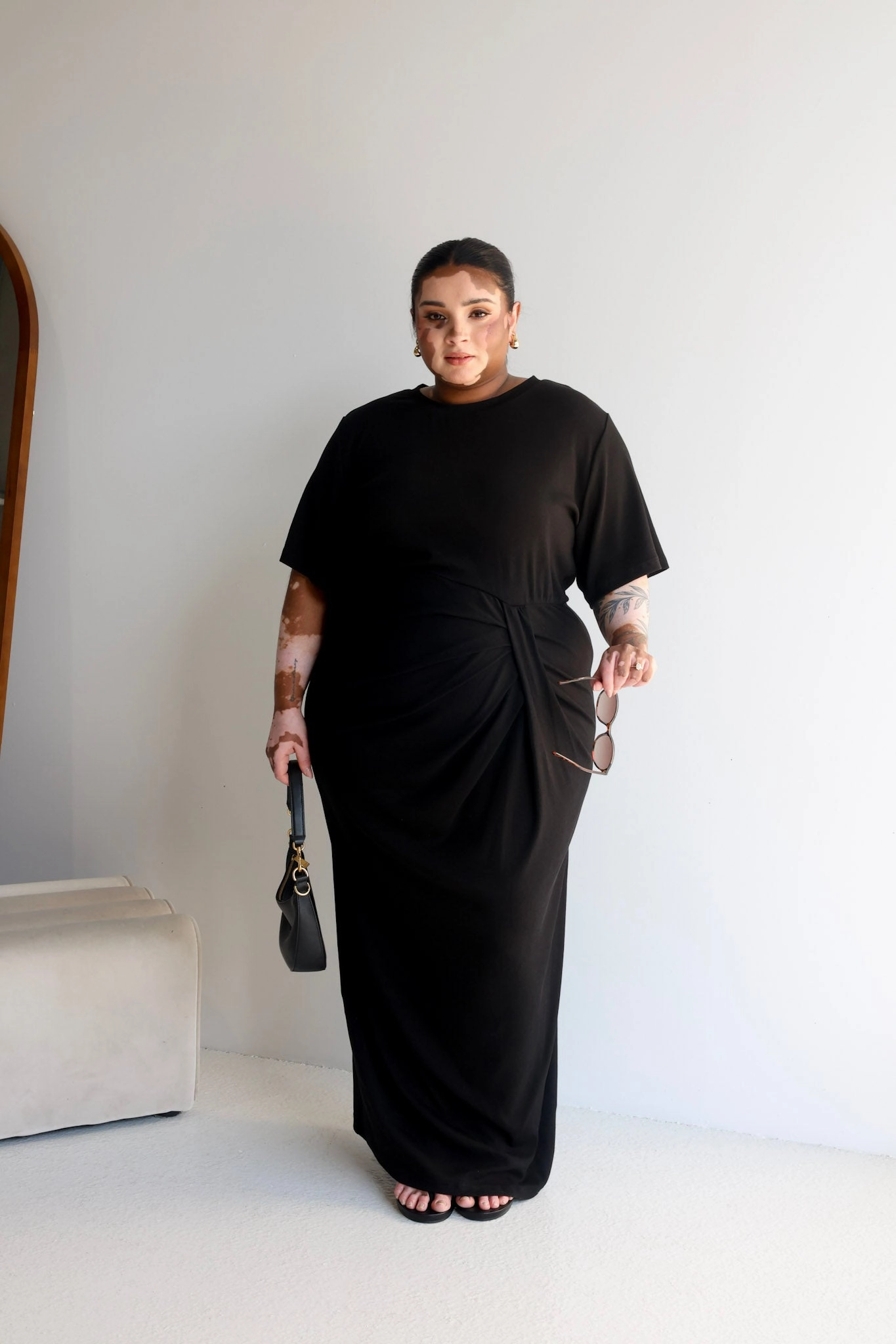 Breezy Fit Lace Fine MARNIE RIB DRESS BLACK