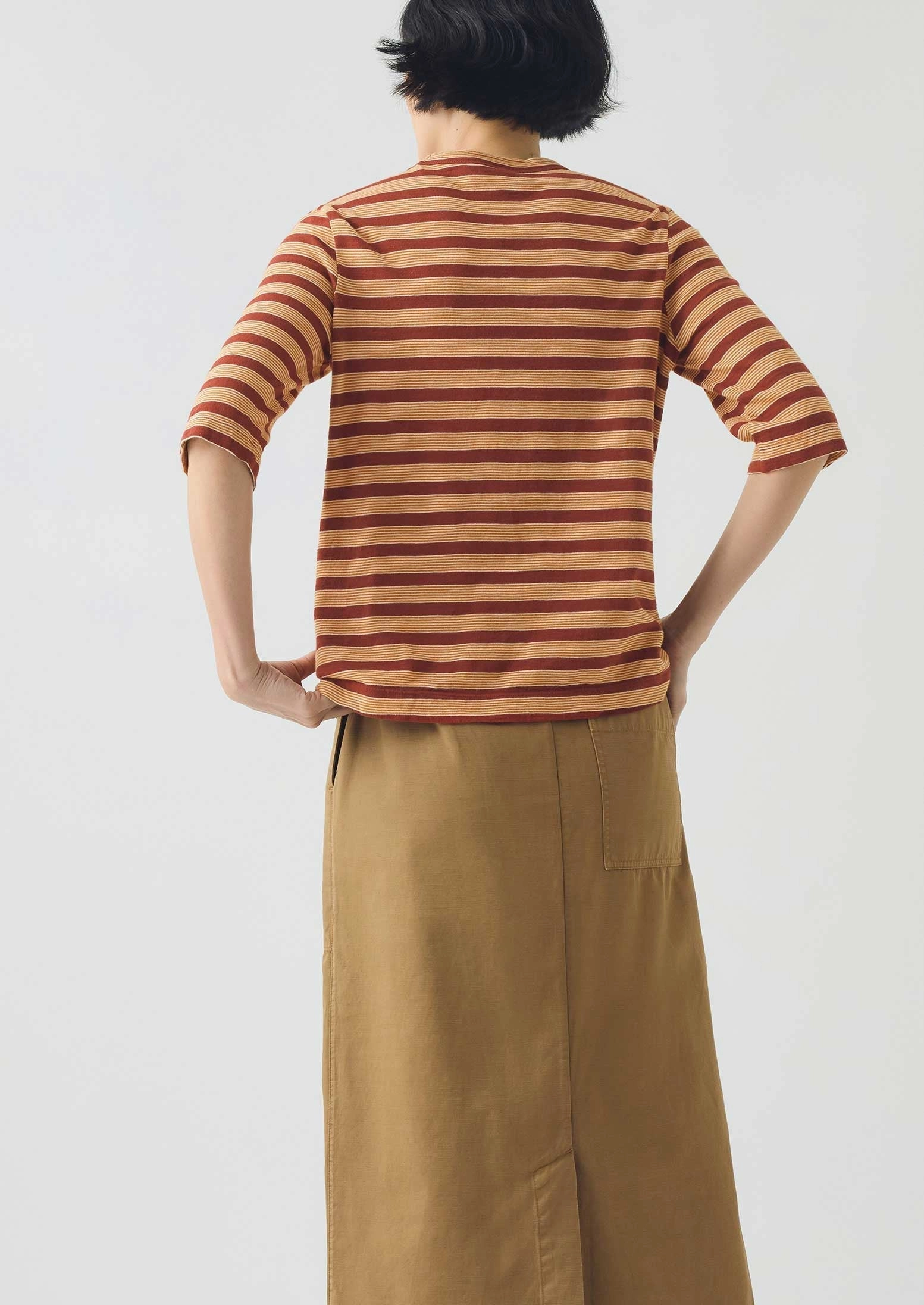 Cleo Cotton Stripe Tee | Red Rock/Cider NonIrritating