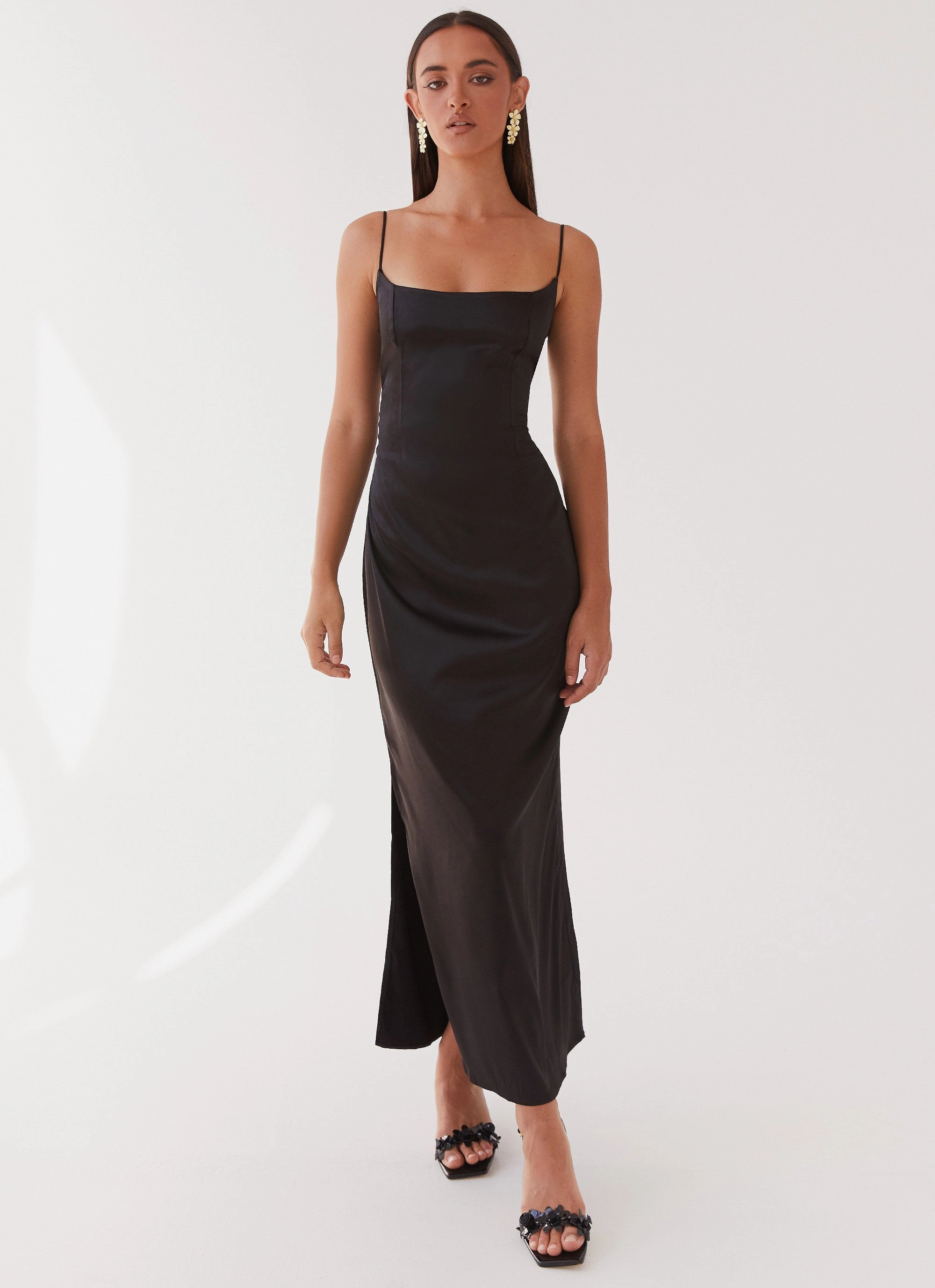 Close To You Maxi Dress - Black Back Detail Breezy Mood