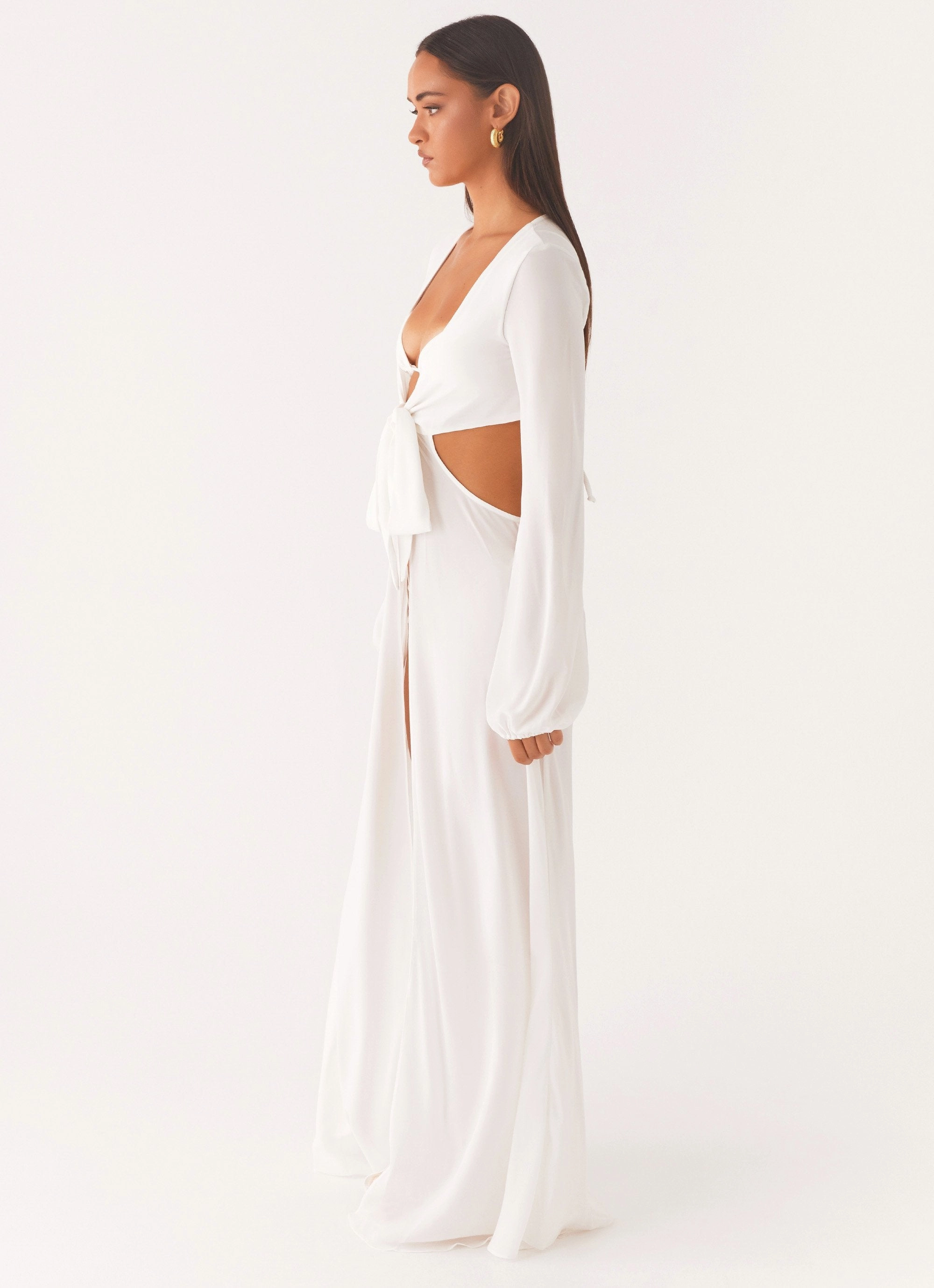 Smart and Elegant Fit Base Coastal Maxi Dress - White