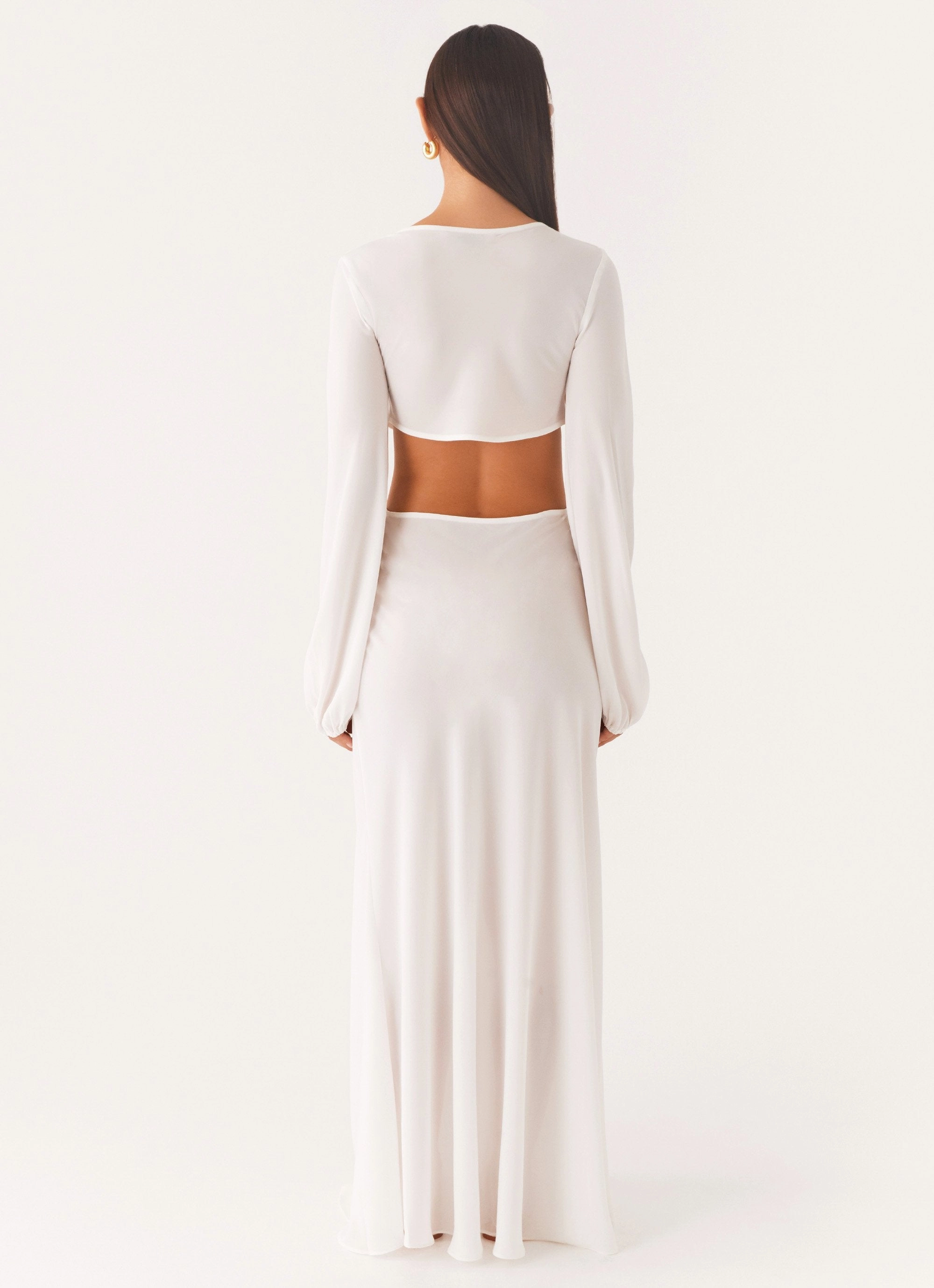 Polished Layer Coastal Maxi Dress - White