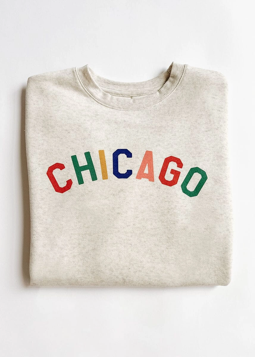 Chilly Wear Casual Style Wear Sweet Home Chicago Sweatshirt - Heather Natural