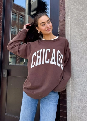 Chicago Classic Crew Sweatshirt - Vintage Chocolate Timeless Style Stylish Knit Layer