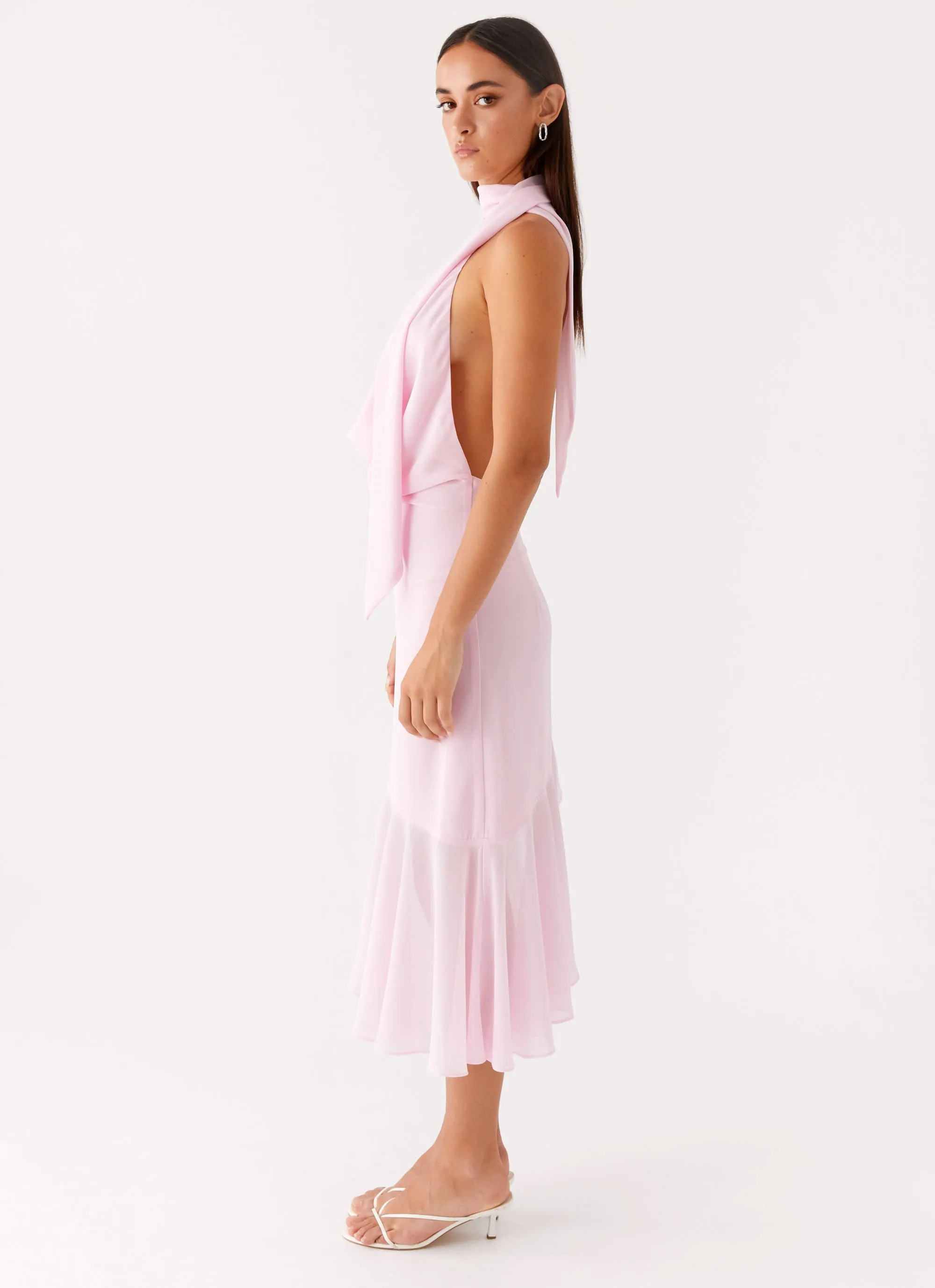 Layna Scarf Midi Dress - Pink Lounge Fit