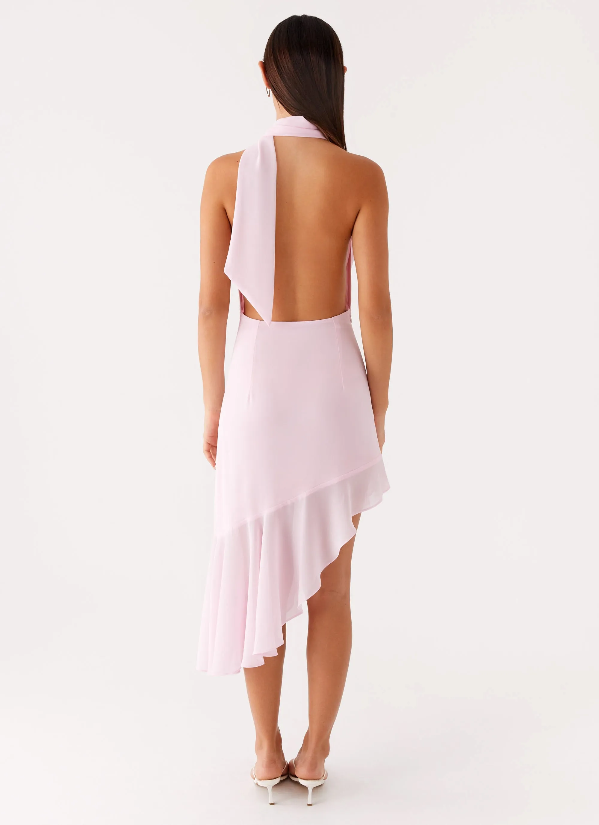 Euro Touch Layna Scarf Midi Dress - Pink