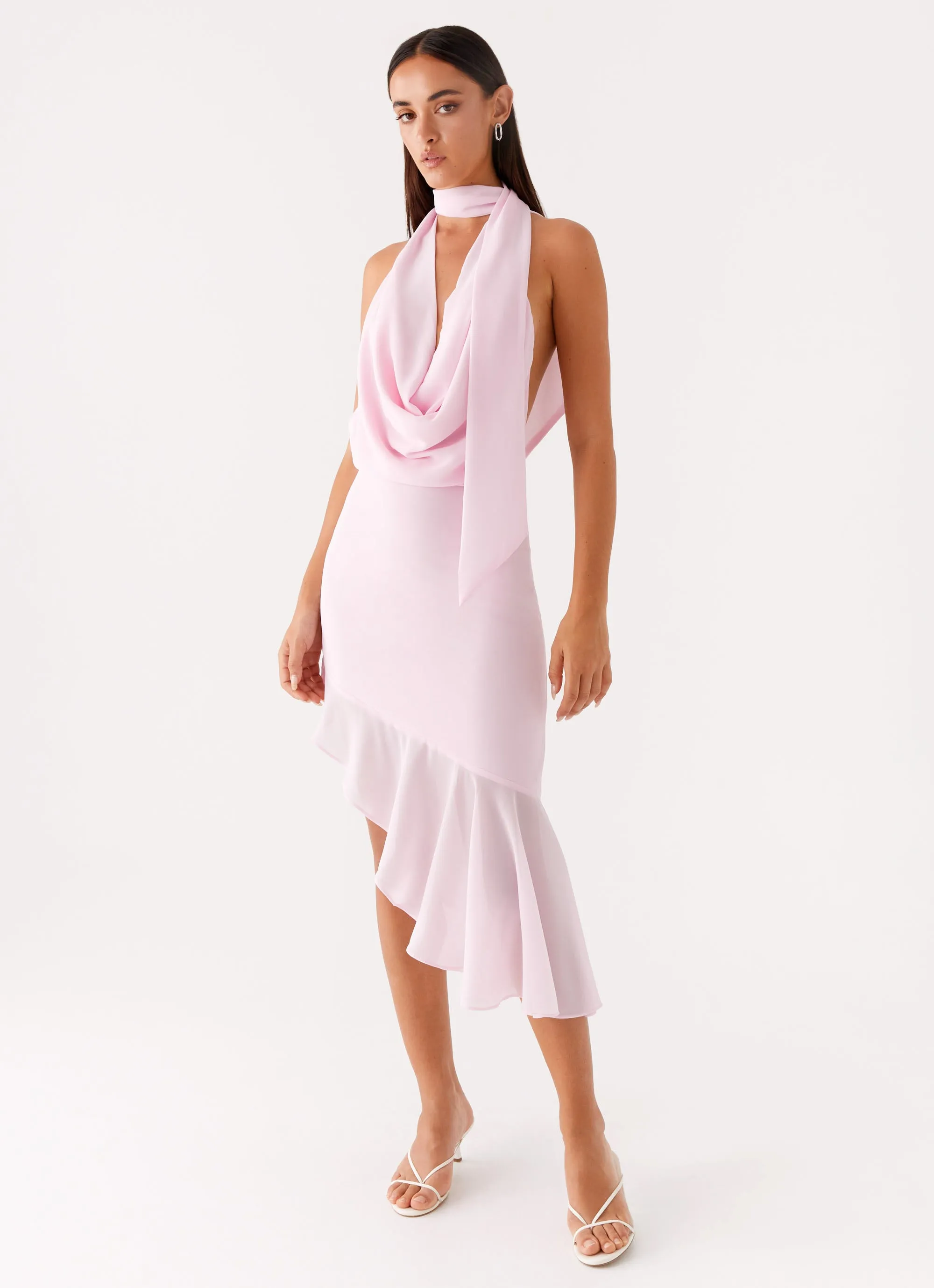 Layna Scarf Midi Dress - Pink Street Ready