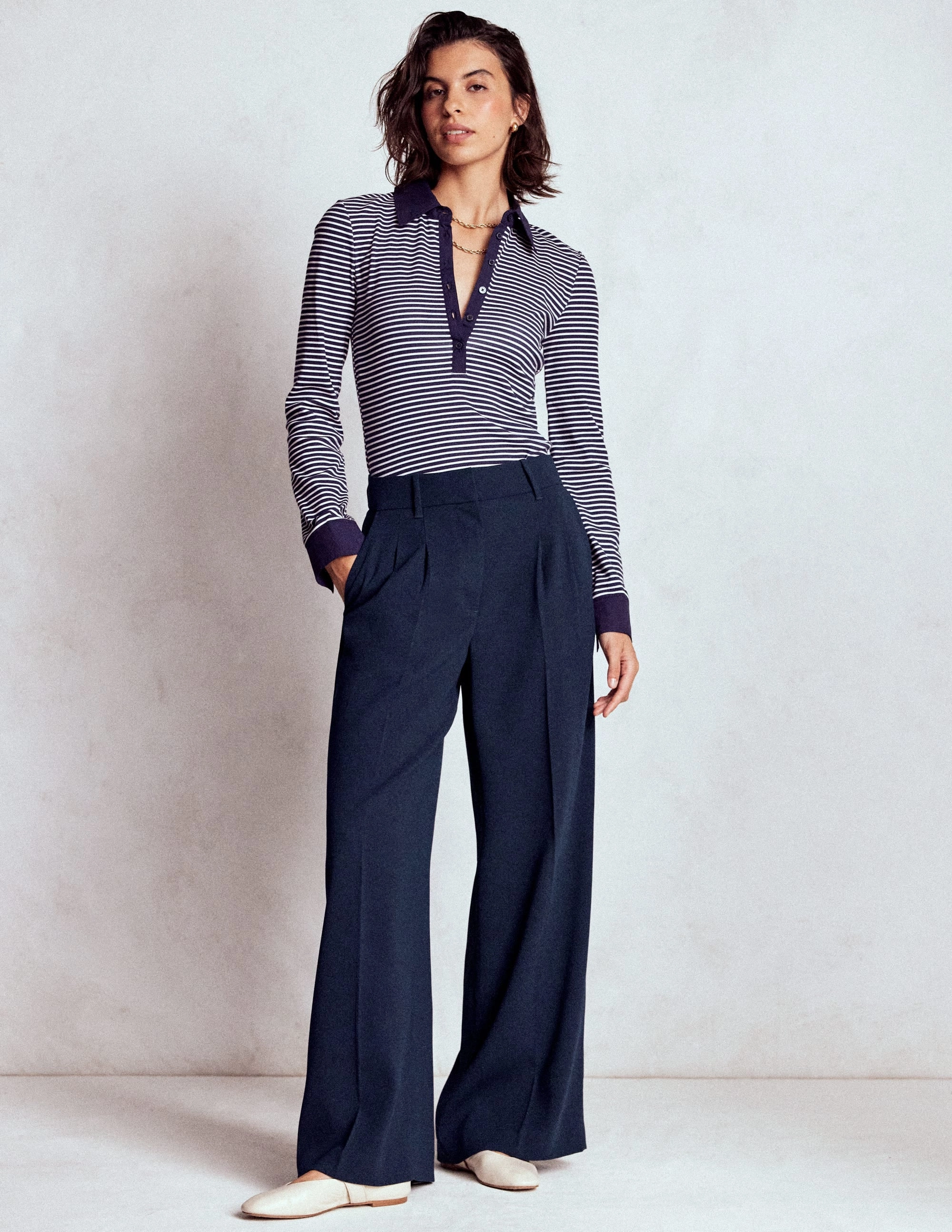All Around Fit Sporty Look Kensington Tailored Trousers-Navy