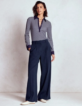 All Around Fit Sporty Look Kensington Tailored Trousers-Navy