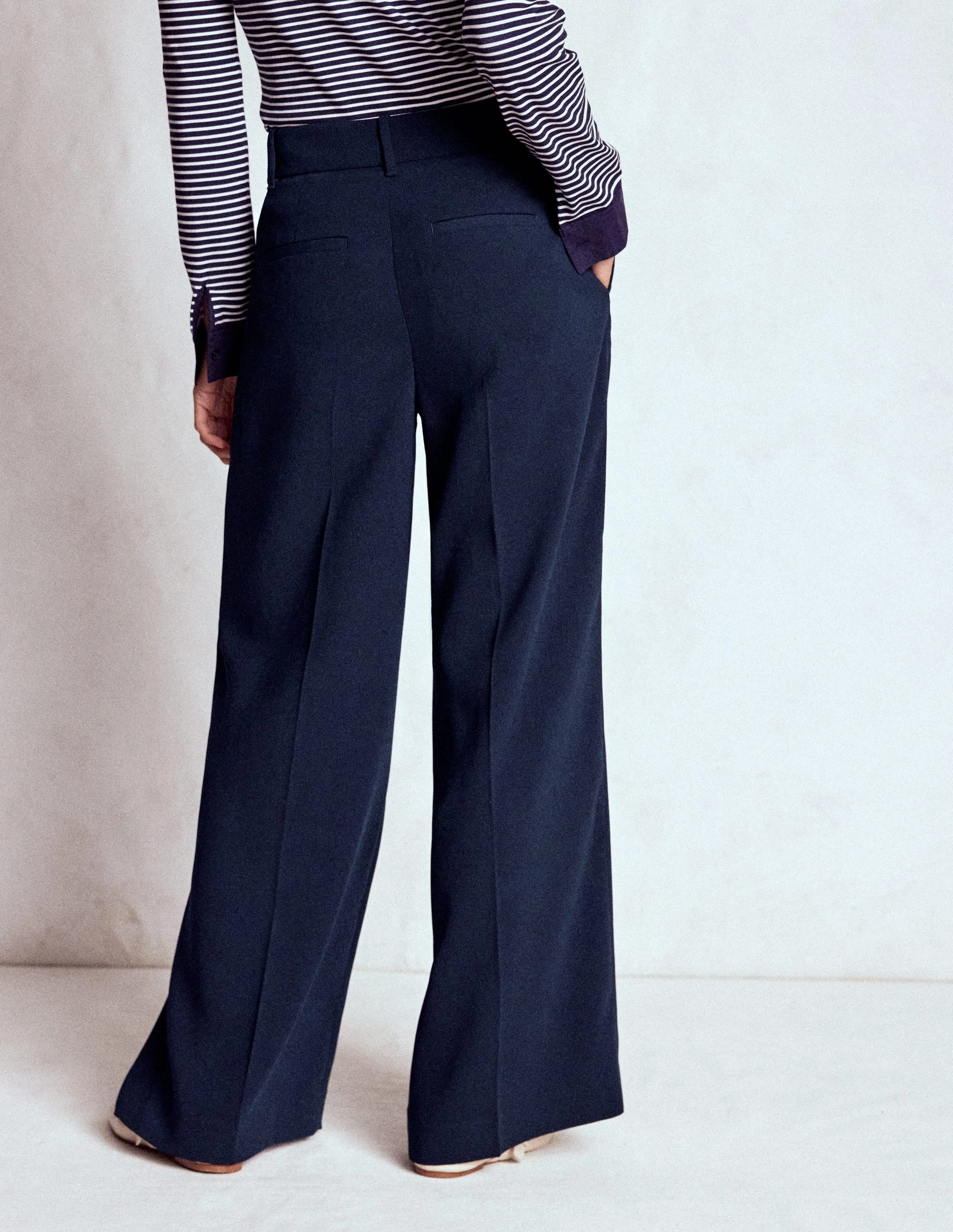 Kensington Tailored Trousers-Navy Casual Chic