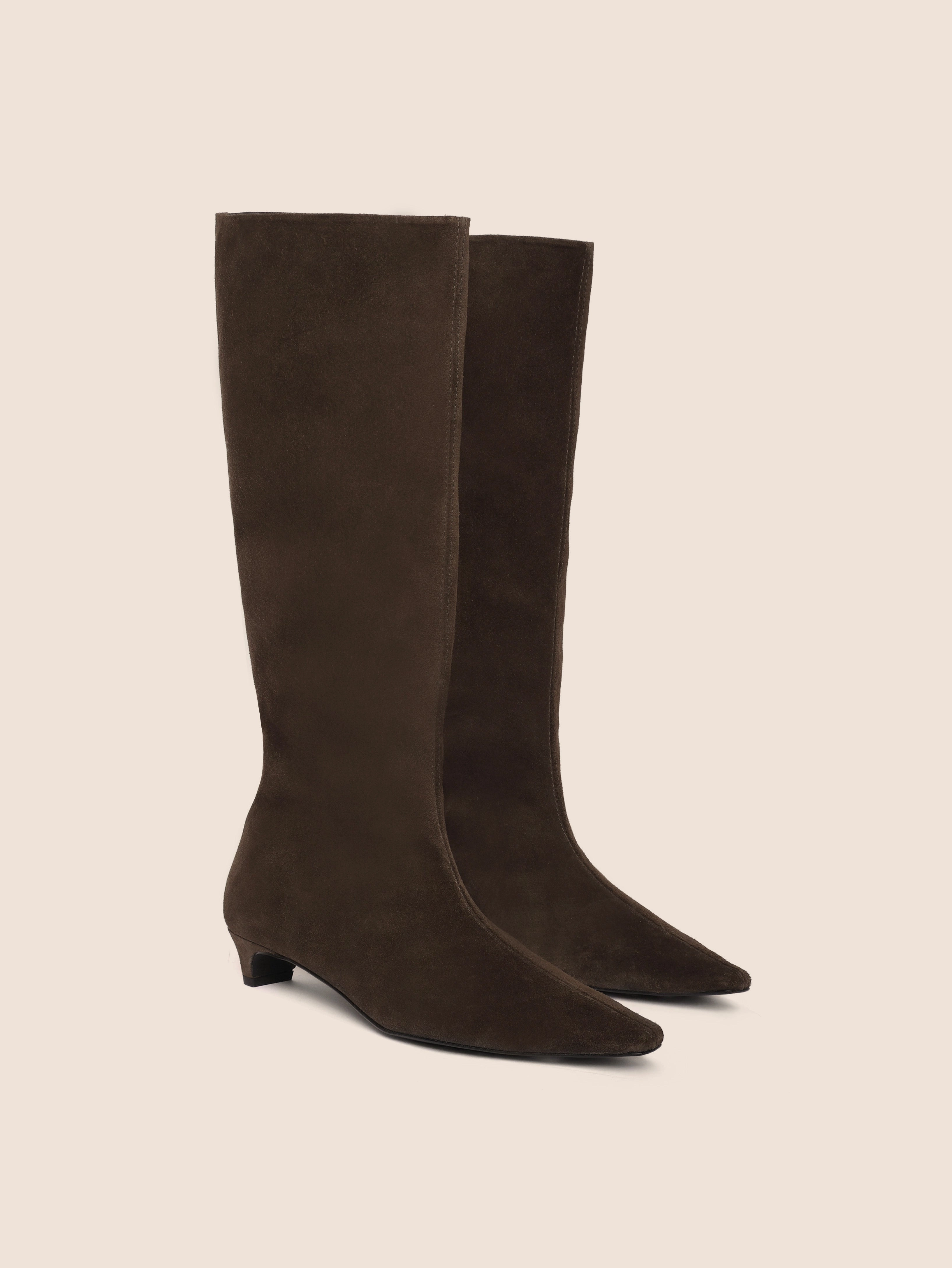 Novelda Brown Suede Boot zipper