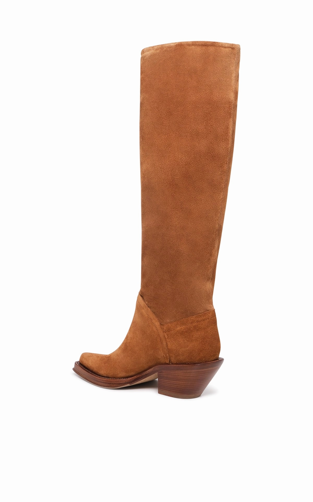 Camero Knee-High Cowboy Boot in Cognac Suede Stylish Design