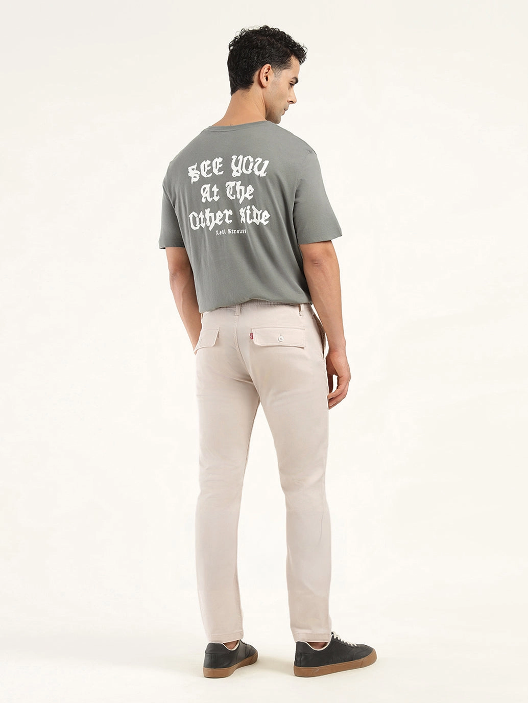 MultiPocketSystem Men's Cream Slim Fit Chinos